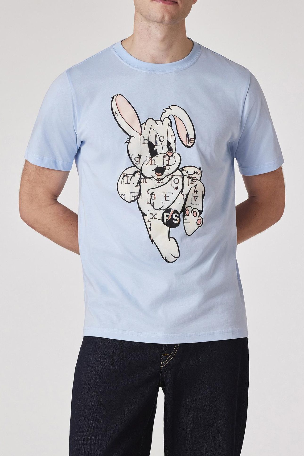 MENS REG FIT SS T SHIRT BUNNY LIGHT BLUE 1