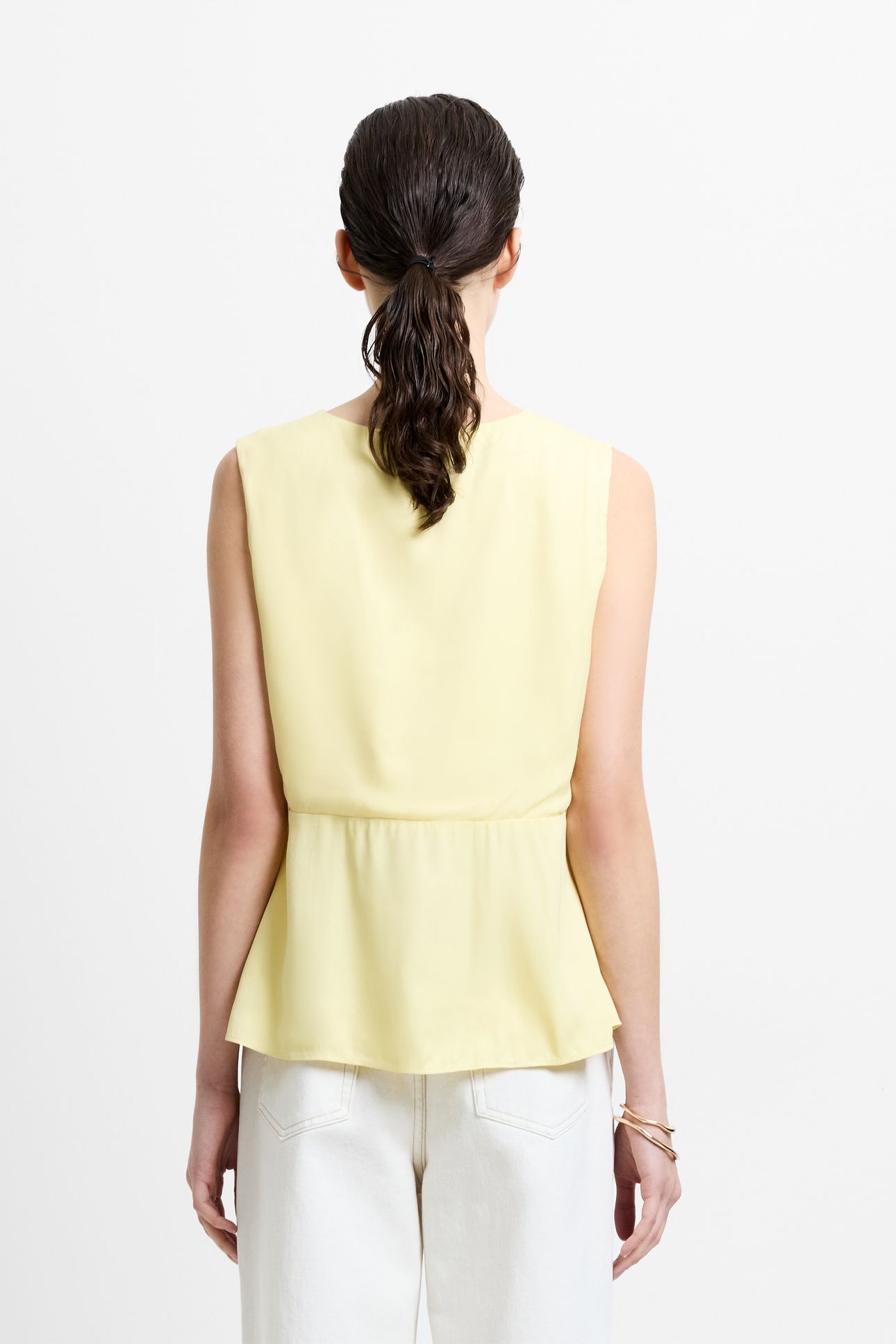 CANDICE SATIN BOW TIE UP TOP MELLOW YELLOW 2