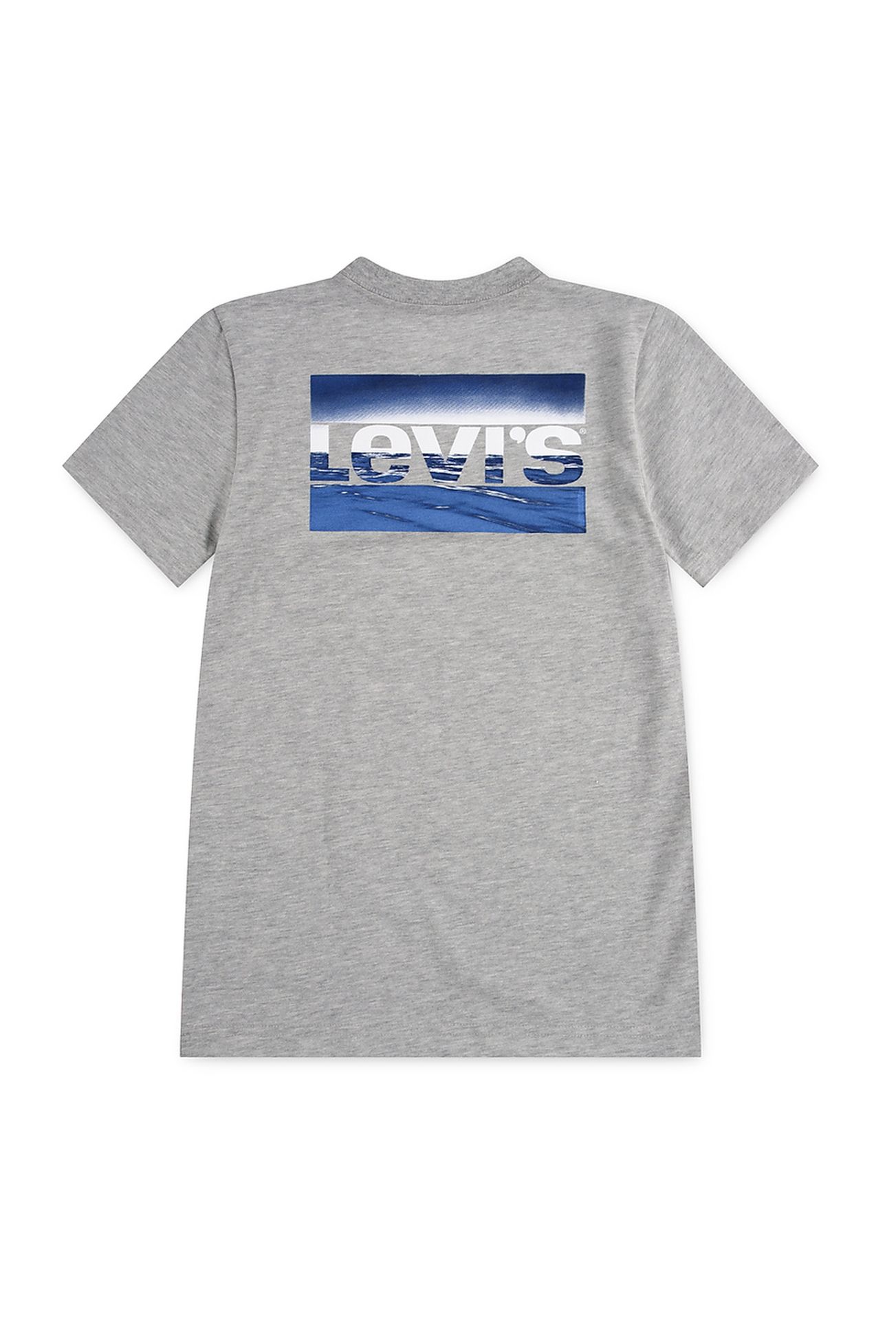 BOYS NEW WAVE SPORTSWEAR LOGO TEE GREY HEATHER 1