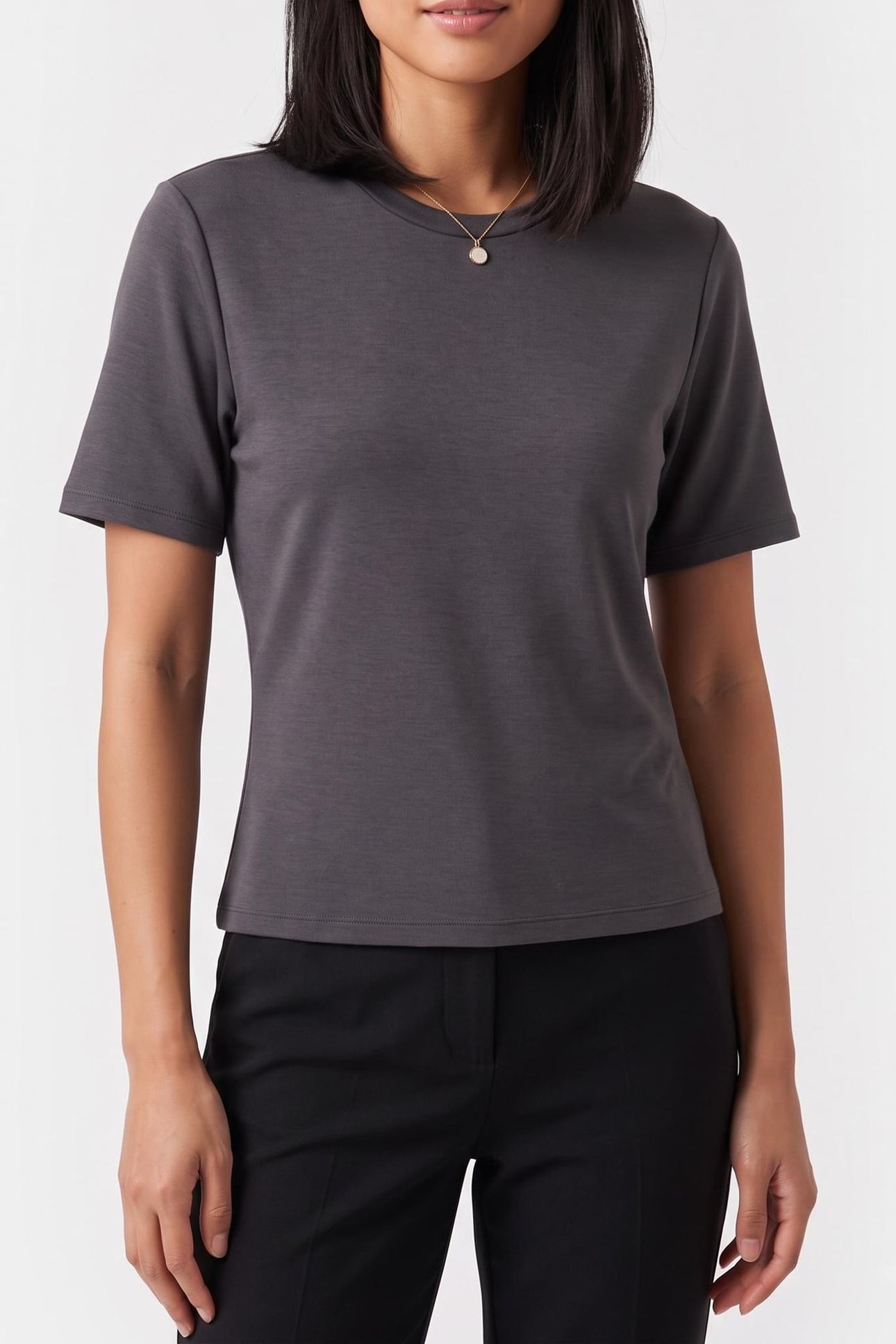 LUX PINCHED TEE CHARCOAL SIZE [XL] CHARCOAL 1