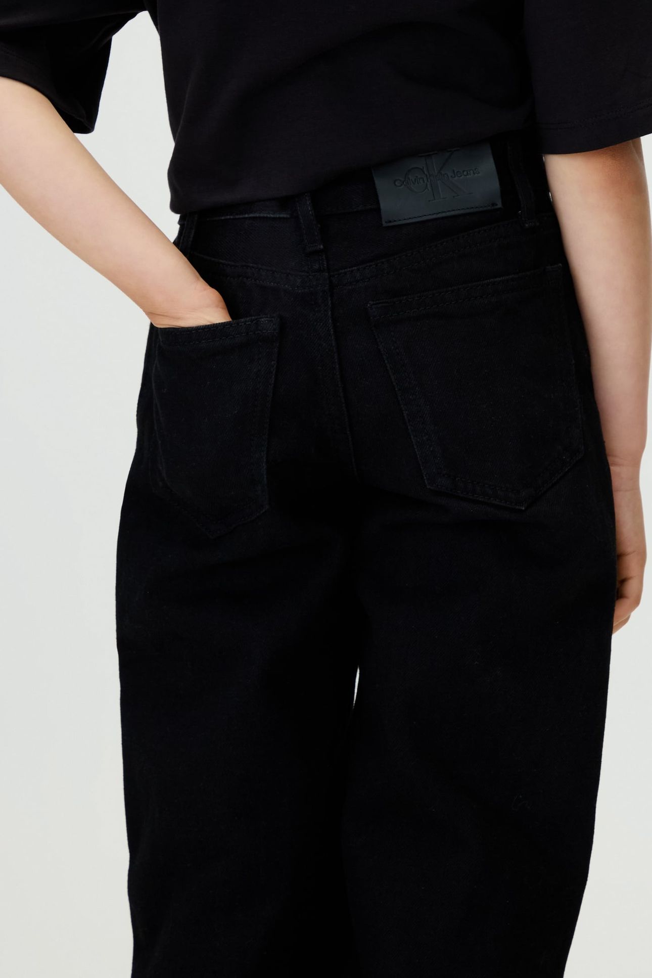 GIRLS HIGH RISE WIDE LEG CLEAN BLACK RGD 6