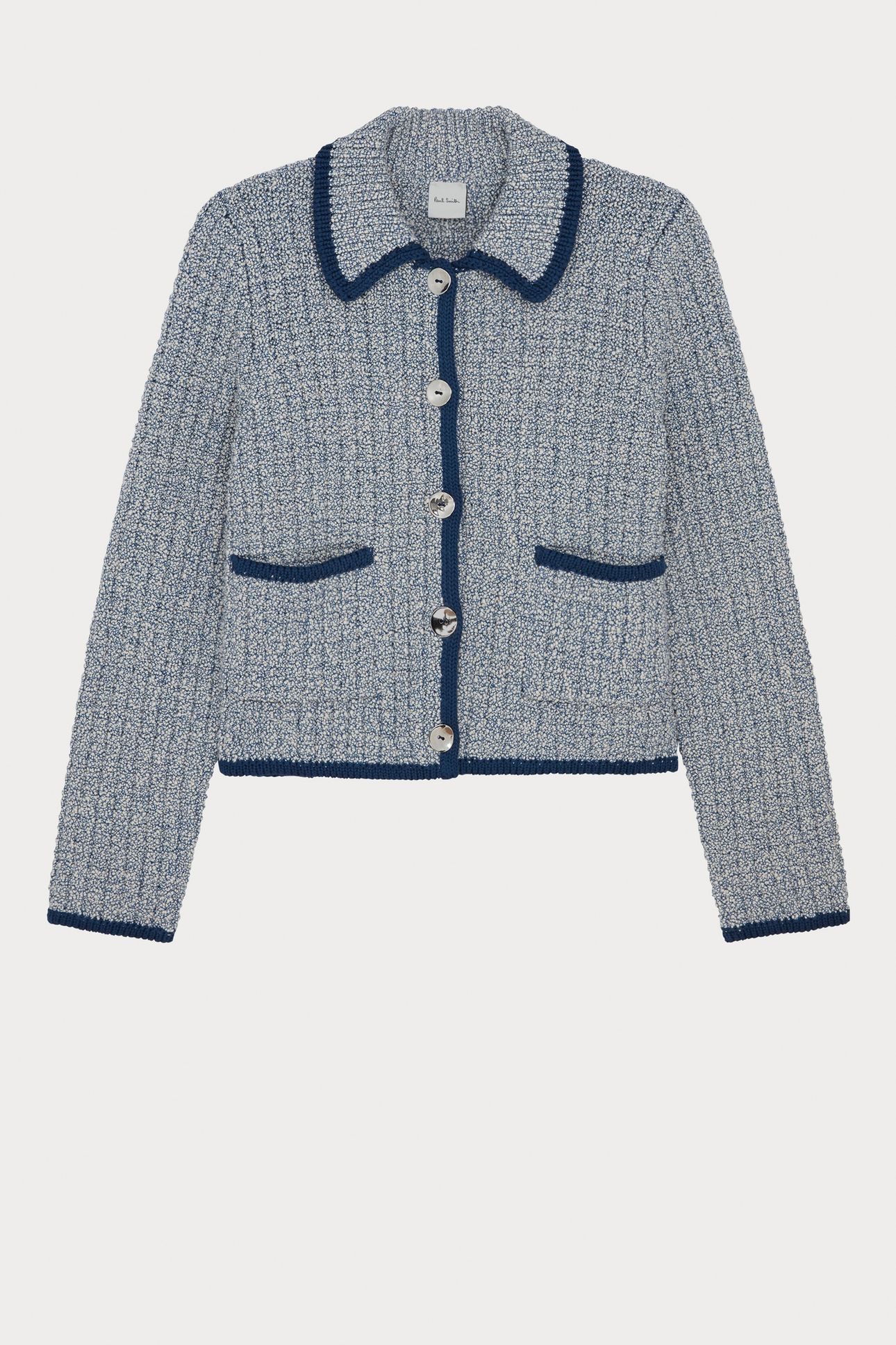 WOMENS KNITTED JACKET INDIGO 1