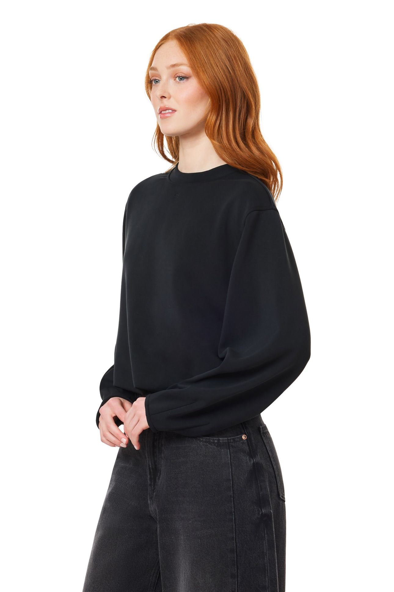 BUBBLE HEM CREWNECK BLACK NIGHT 8