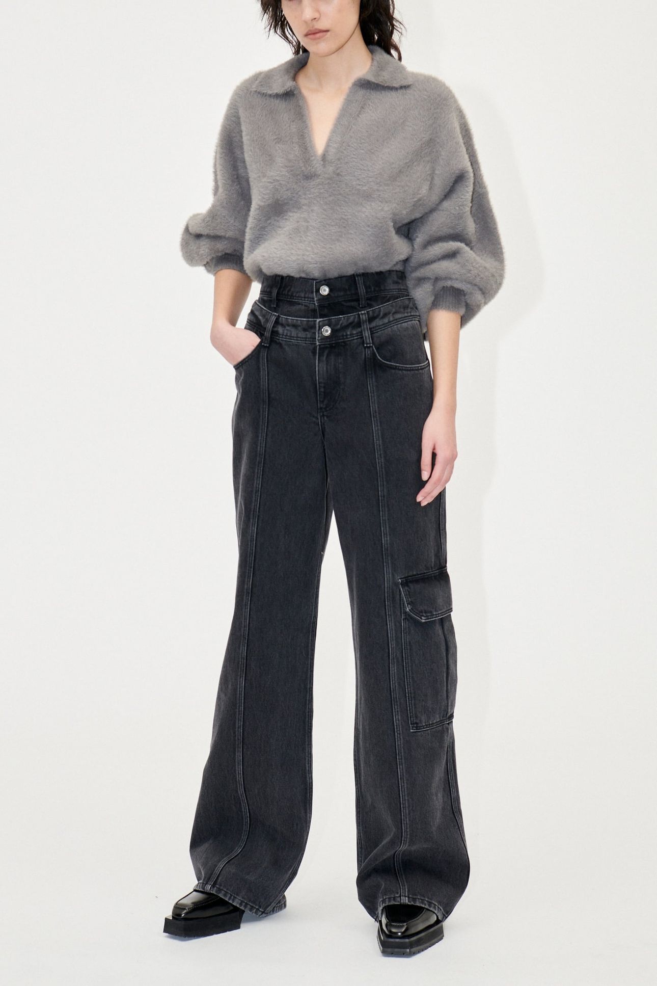 PAUL PANTS LONG STONE WASH GREY 1