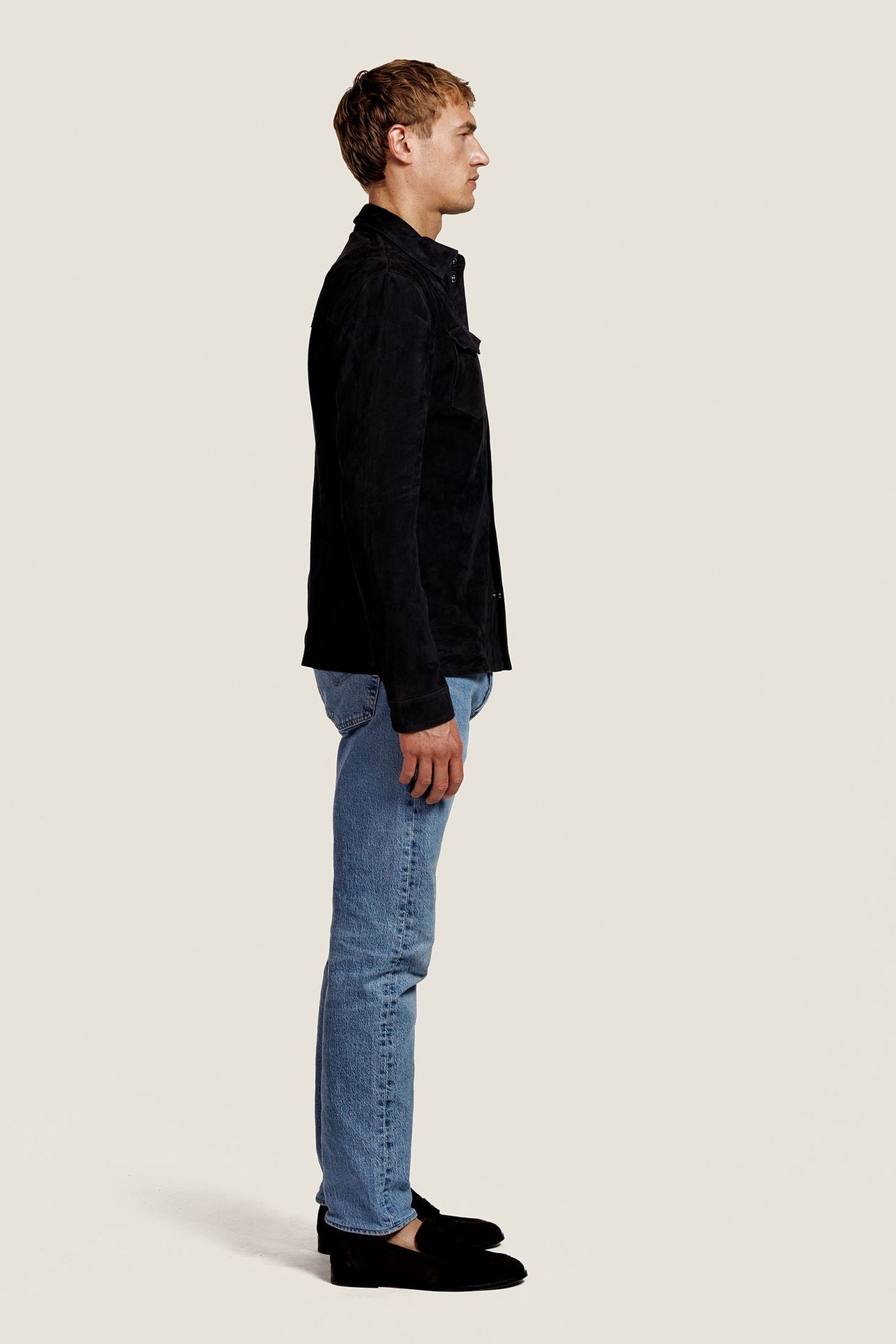 ROBERT SUEDE OVERSHIRT BLOUSE ROYAL 3