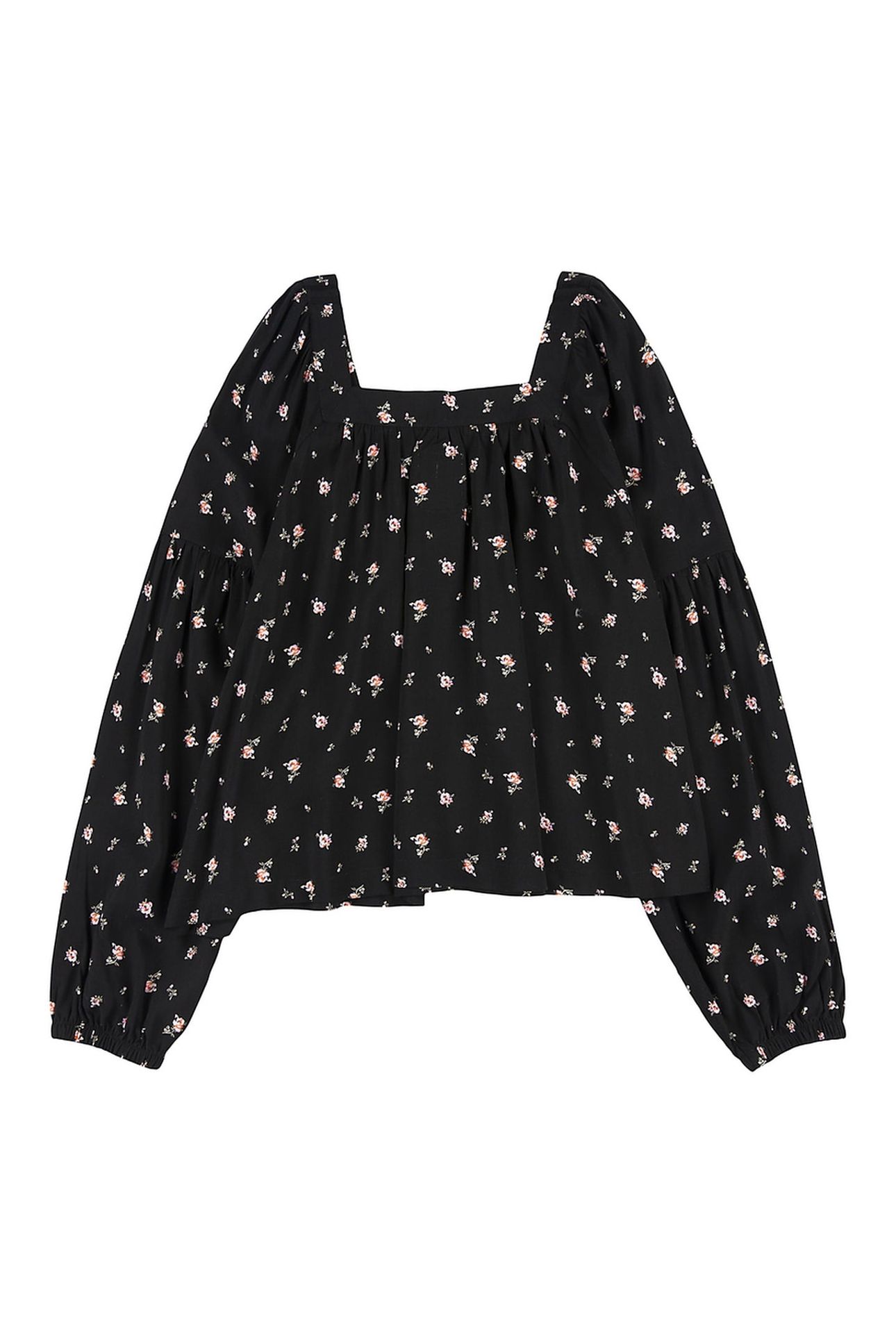 GIRLS WOVEN TOP BLACK 2