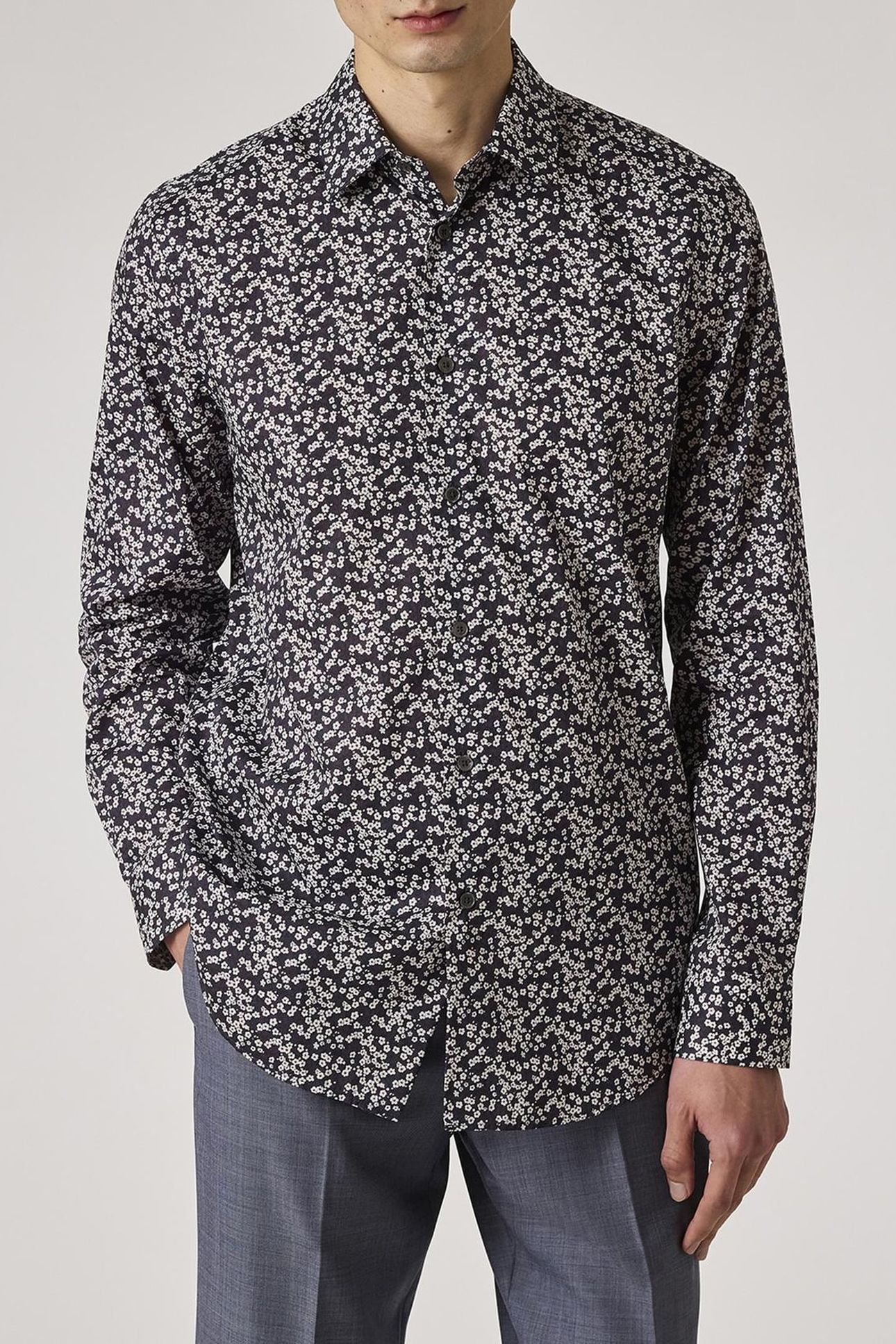 MENS S/C TAILORED FIT SHIRT DARK VIOLET 1