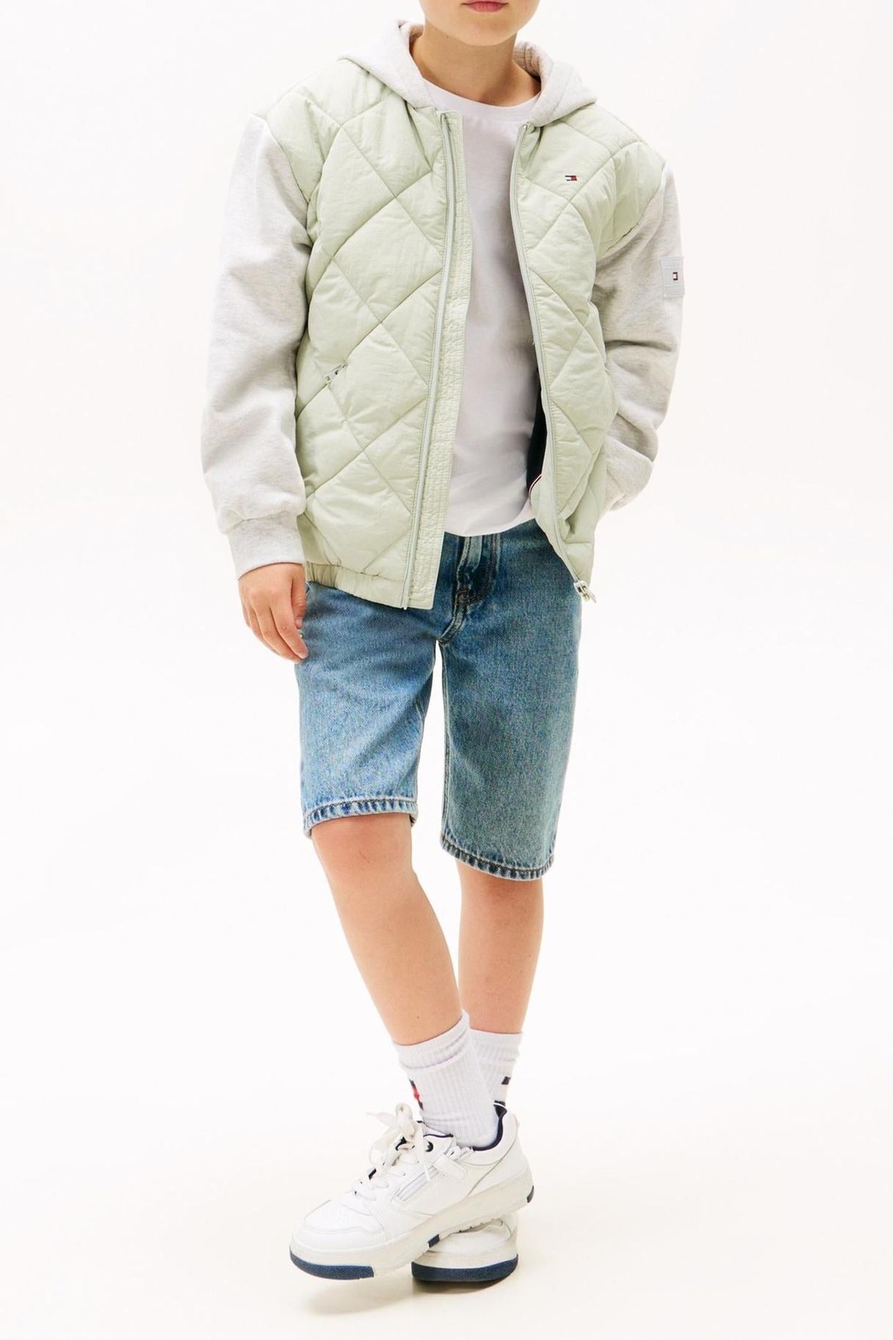 BOYS MIX MEDIA QUILTED JACKET MISTY SAGE 3