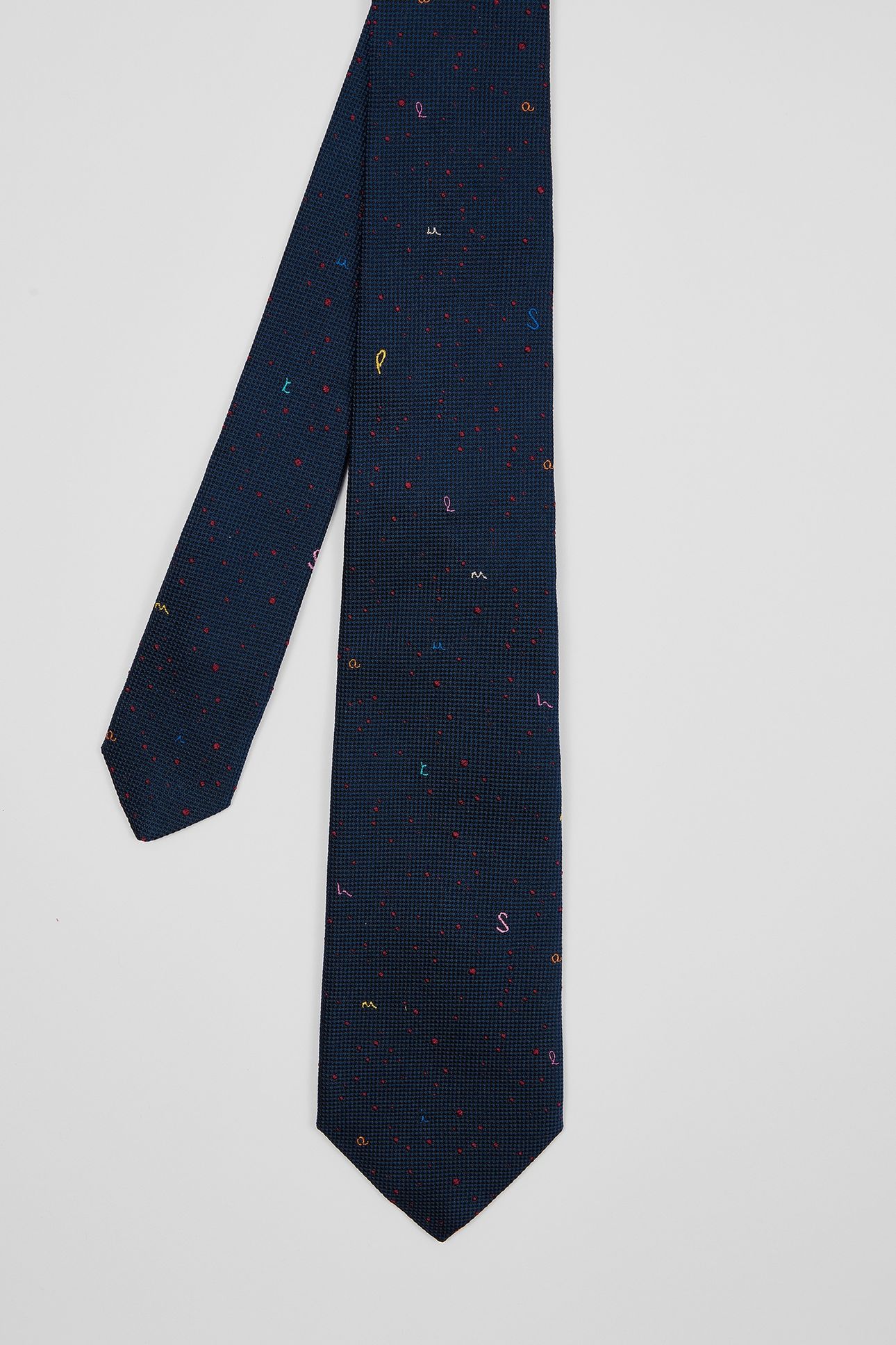 MEN TIE DOTTY LETTERS NAVY 2