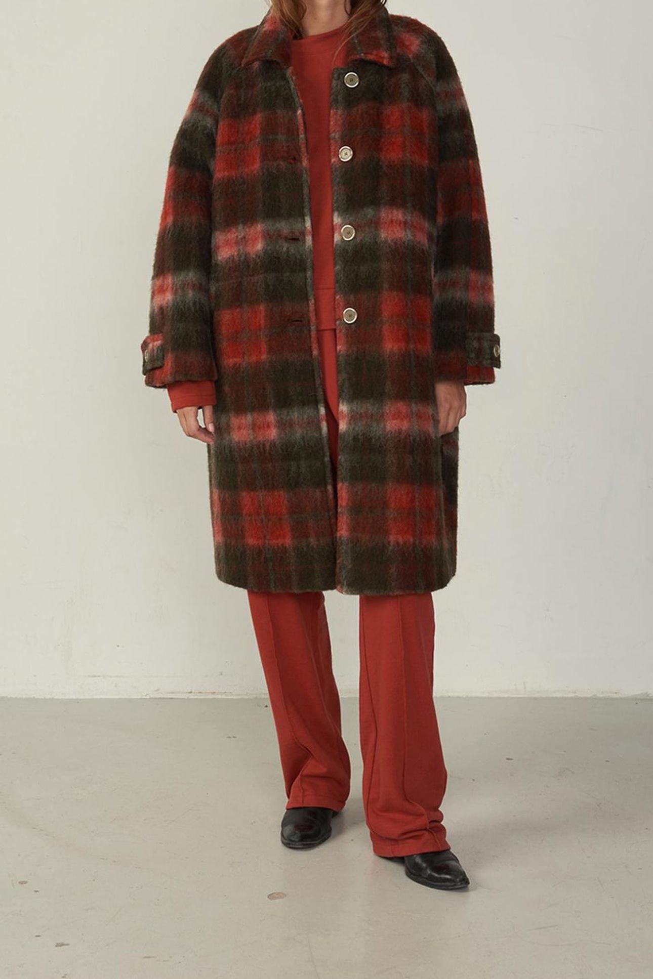 GEOMARK COAT KAKI TARTAN 1