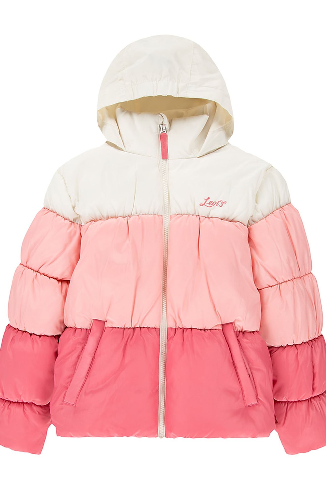 GIRLS COLOR BLOCK PUFFER RAPTURE ROSE 1