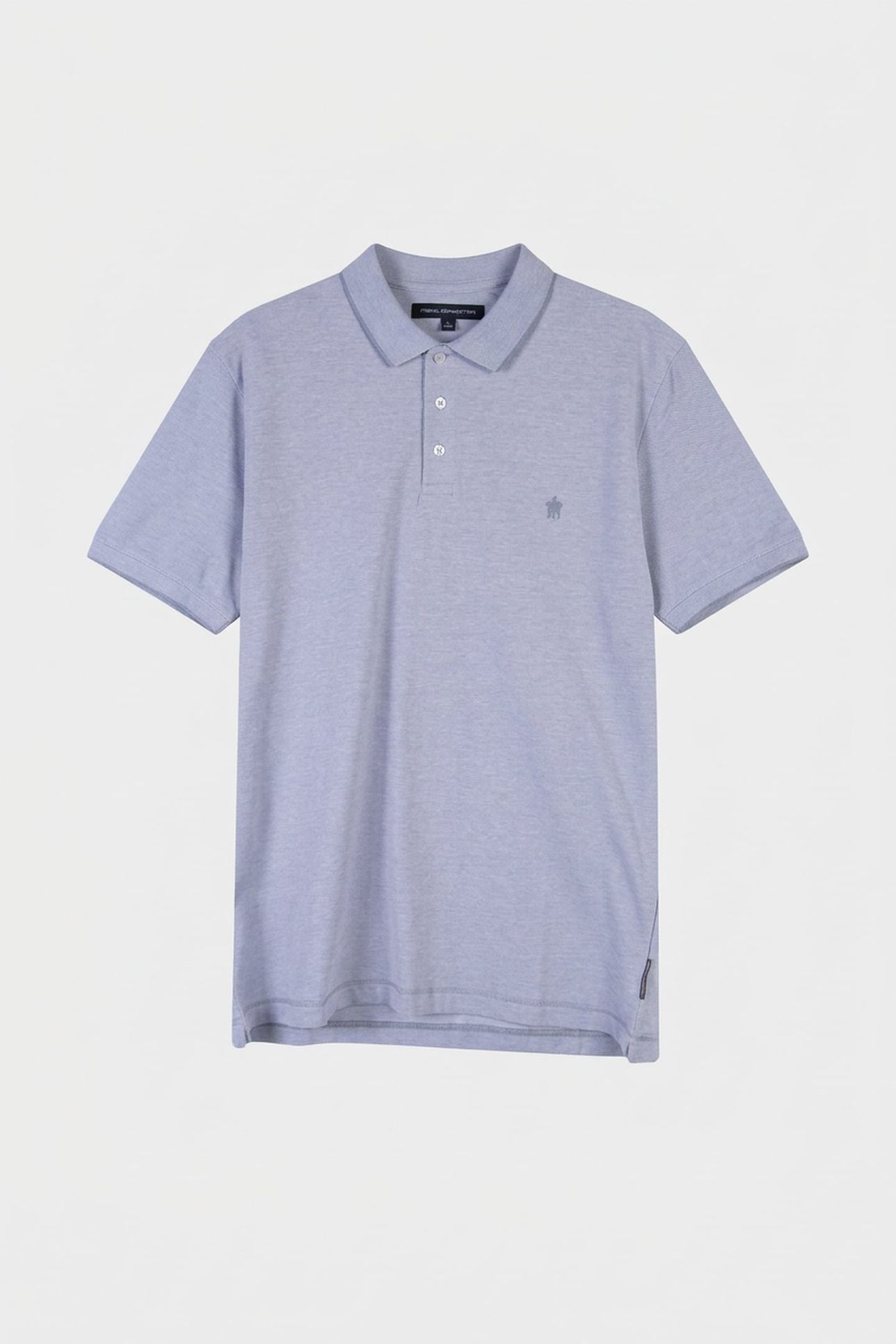 BIRDSEYE TIPPED POLO LGT BLUE MEL/LBM 3