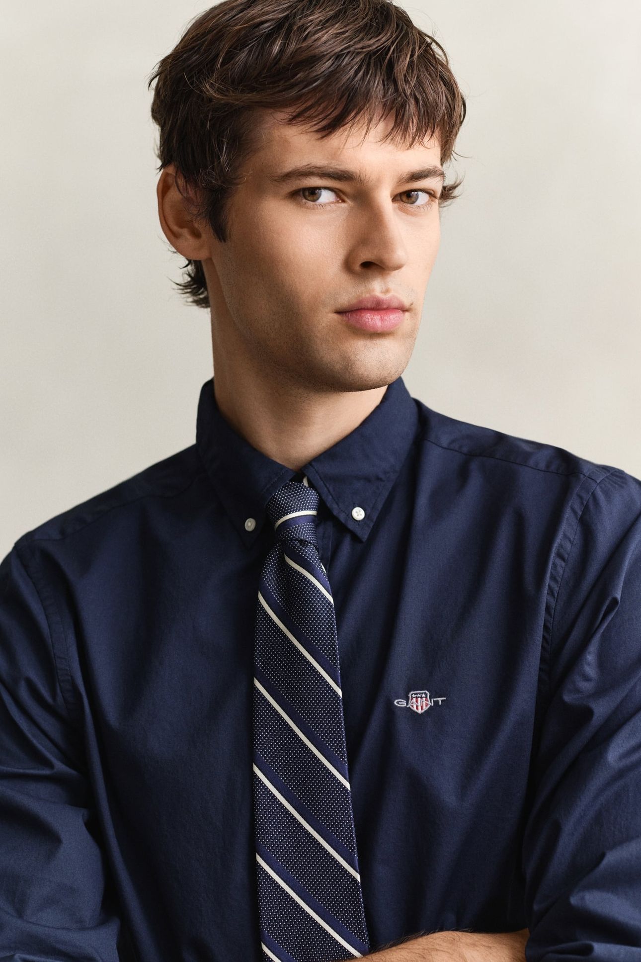 SLIM CLASSIC POPLIN SHIRT MARINE 9