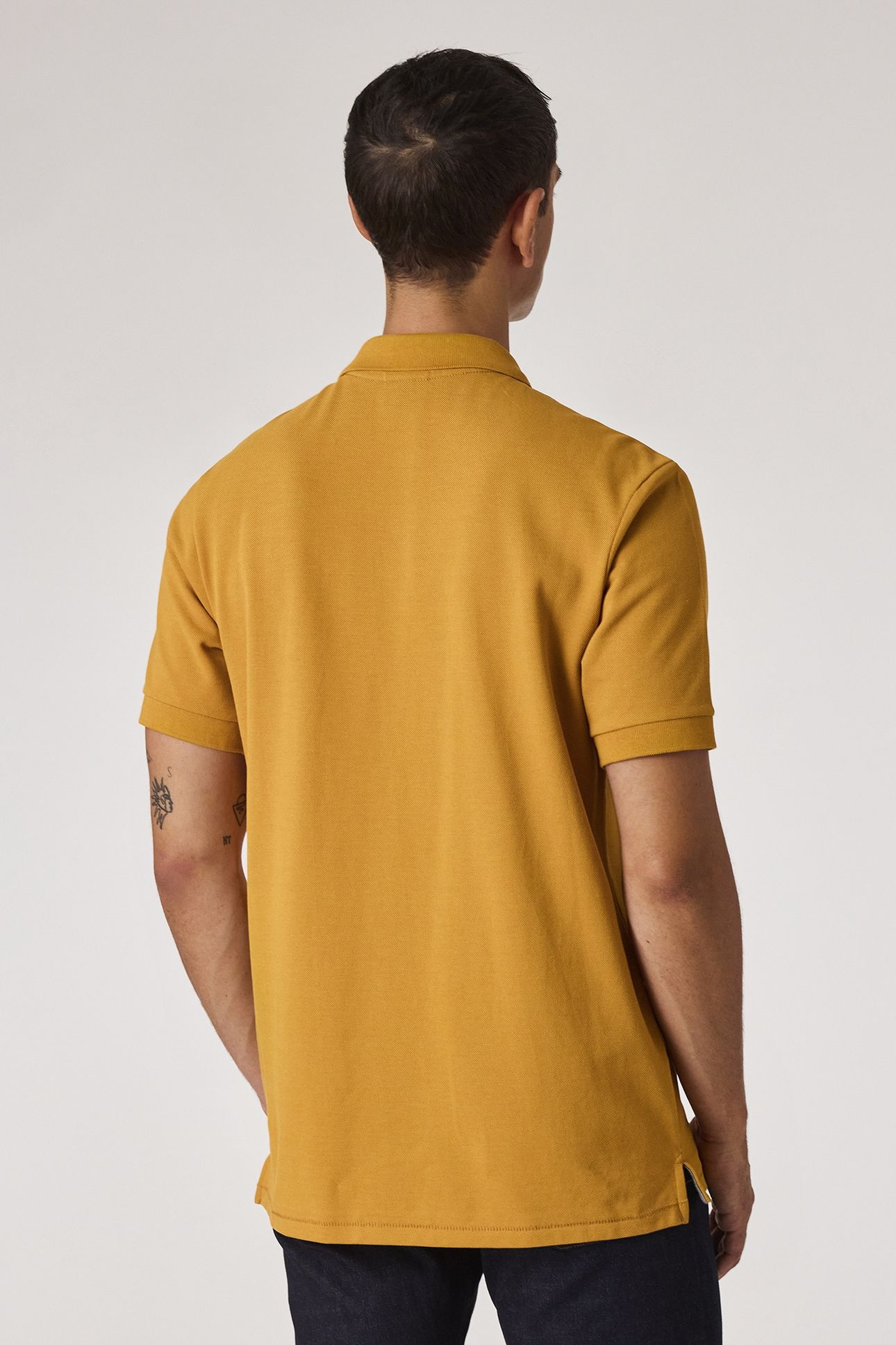 MENS REG FIT SS POLO SHIRT ZEBRA OCHRE 3