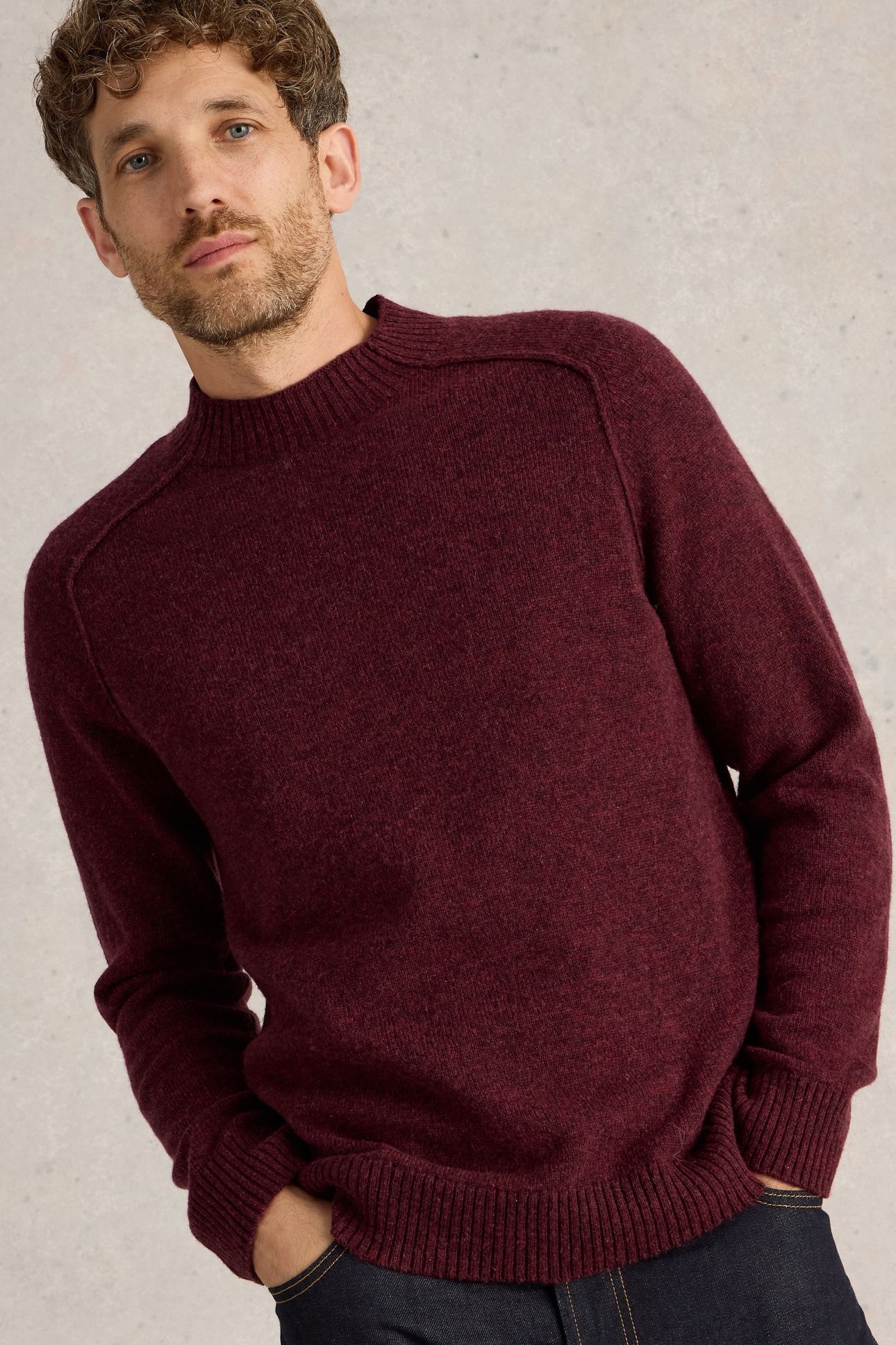 LAMBSWOOL MOCK NECK JUMPER DARK PLUM 2