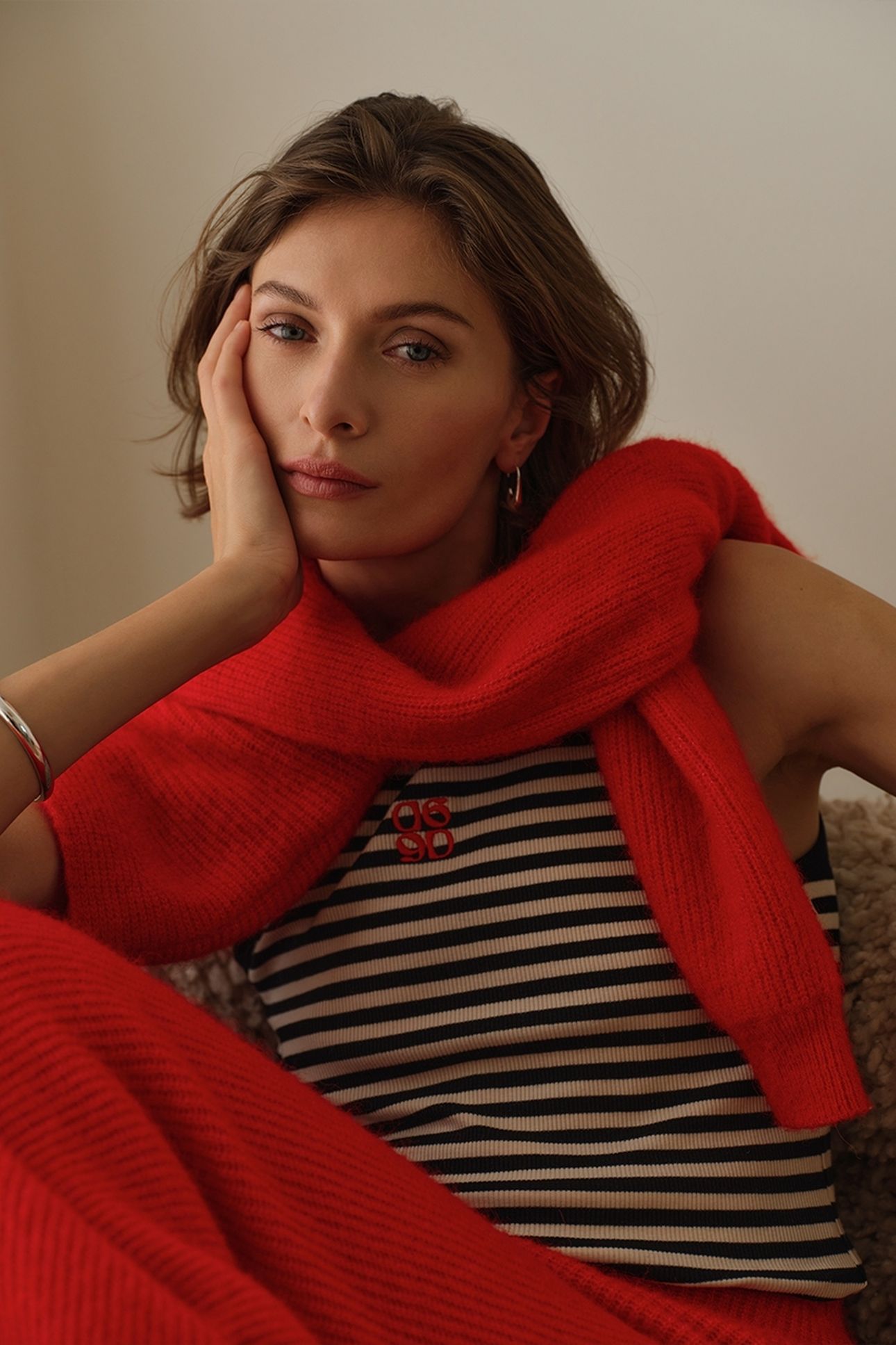 SUZY KNITTED LONG SKIRT FIERY RED 5