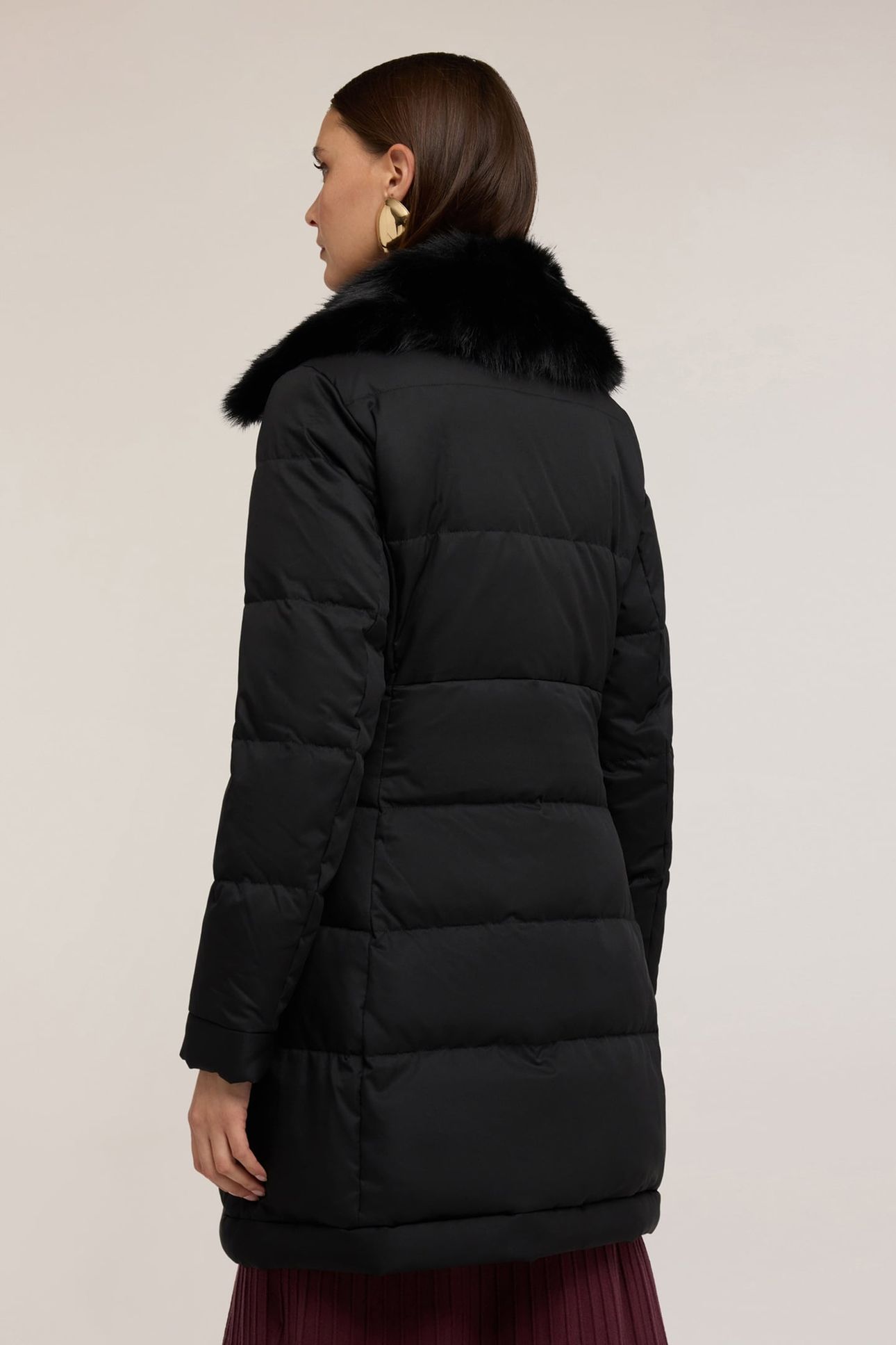 LONG DOWN JACKET WITH HIGH COLLAR BLACK 3