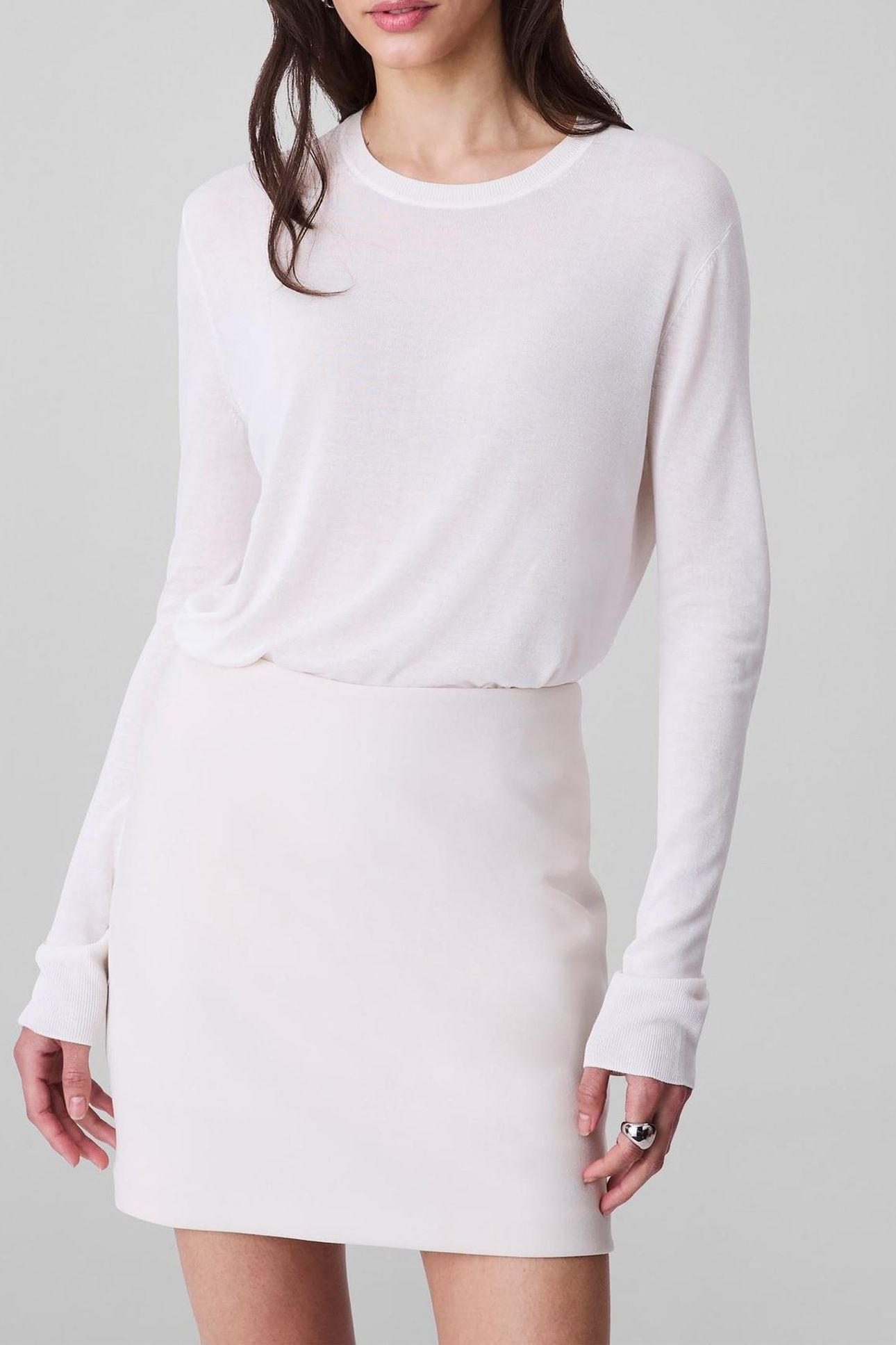 FINE GAUGE VISCOSE SWEATER TOFU 1