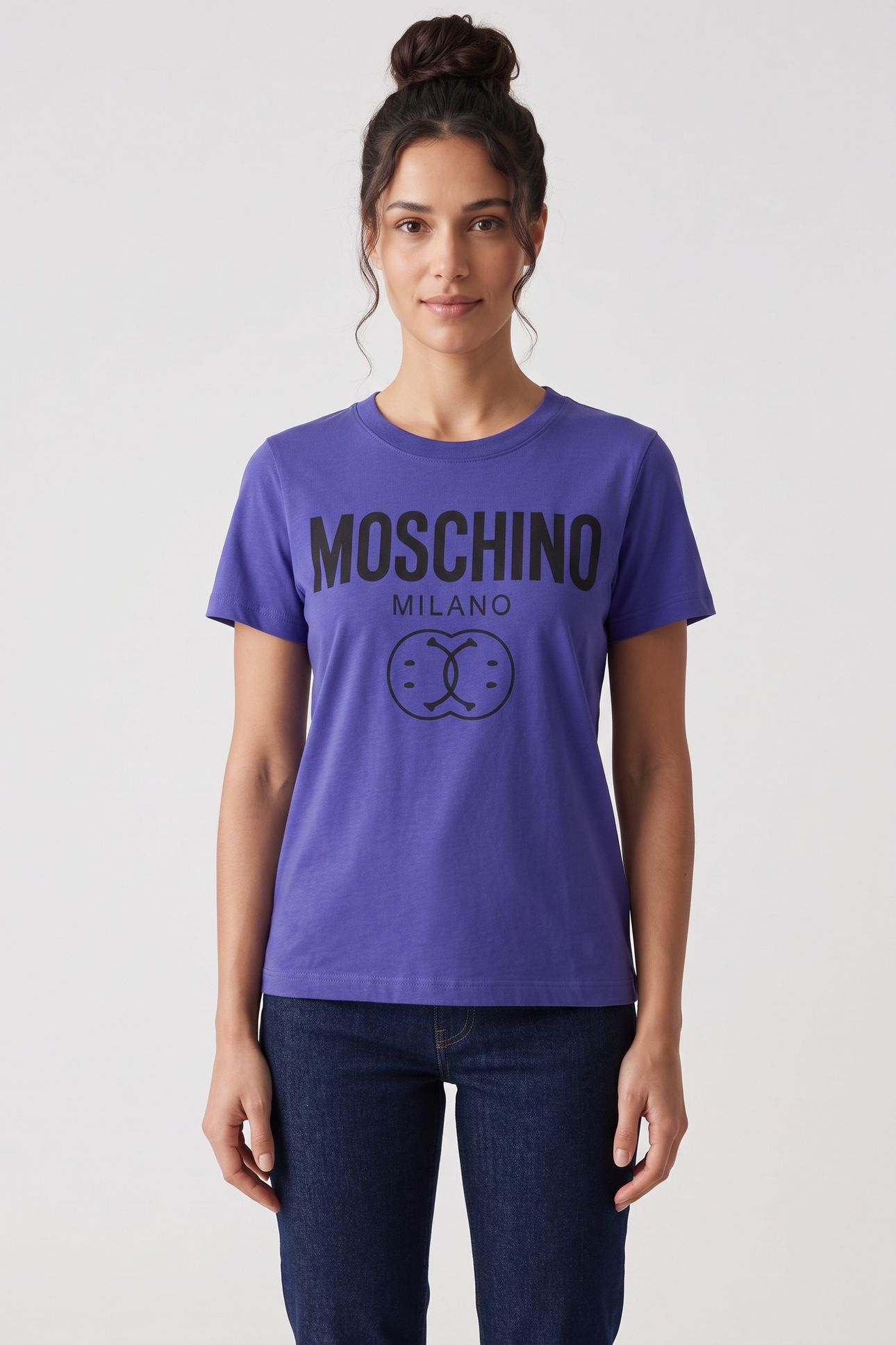 DOUBLE SMILEY® ORGANIC JERSEY T-SHIRT BLUE 1