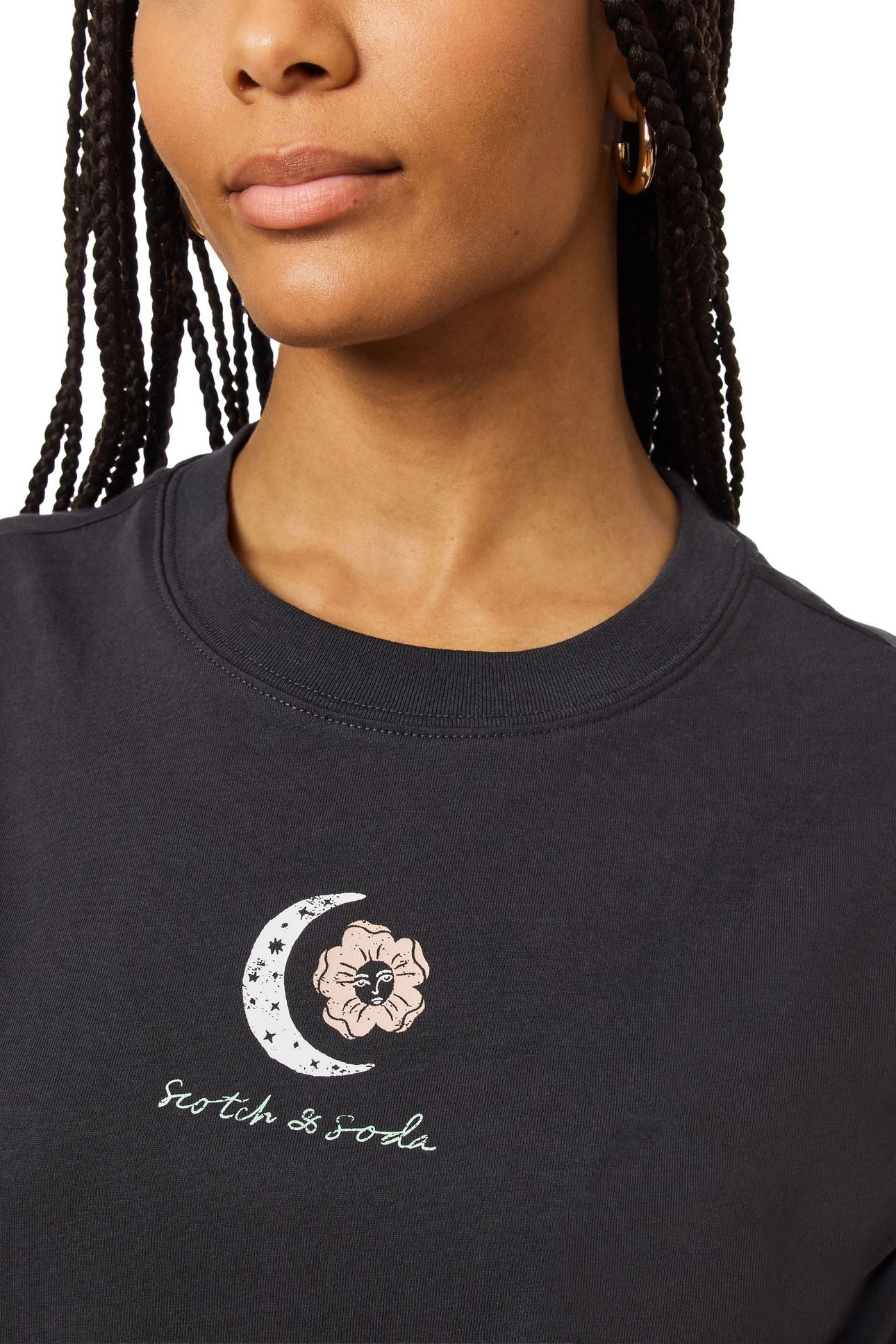 BOXY CROP TEE BLACK SAND PIGMENT 9
