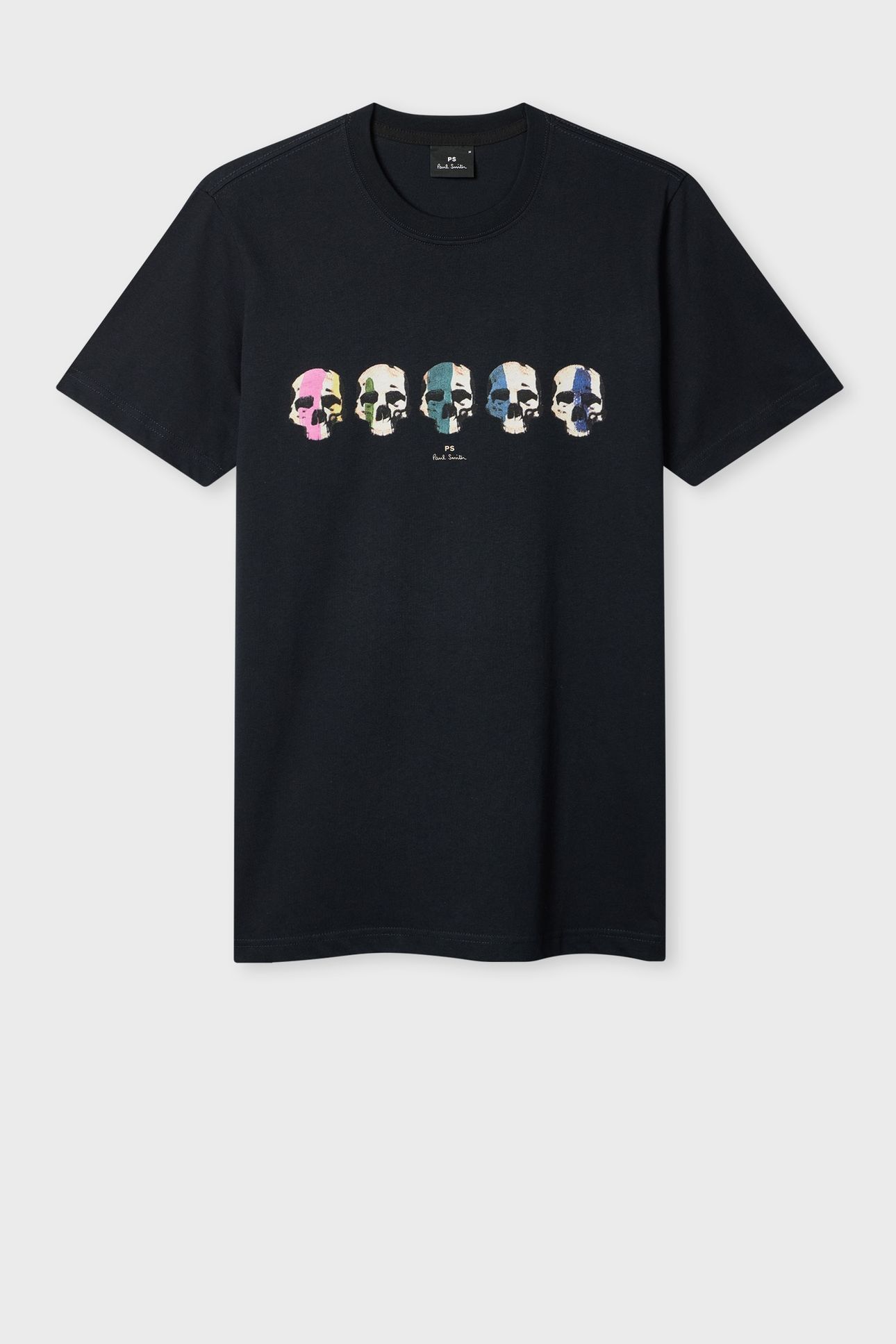 MENS SLIM FIT SS T SHIRT MULTI SKULL VERY DARK NAVY 3
