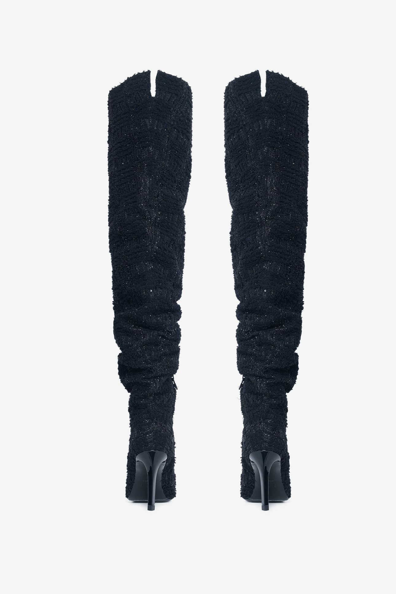 EVA TWEED HIGH BOOT BLACK GLITTER 5