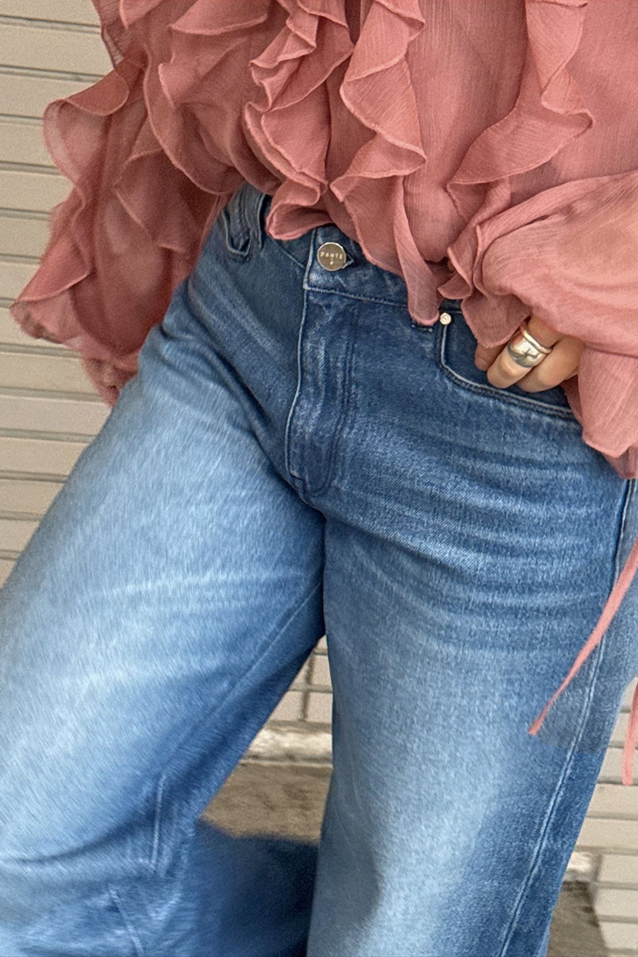 NUIT COATED WIDE LEG JEANS VINTAGE BLUE 5