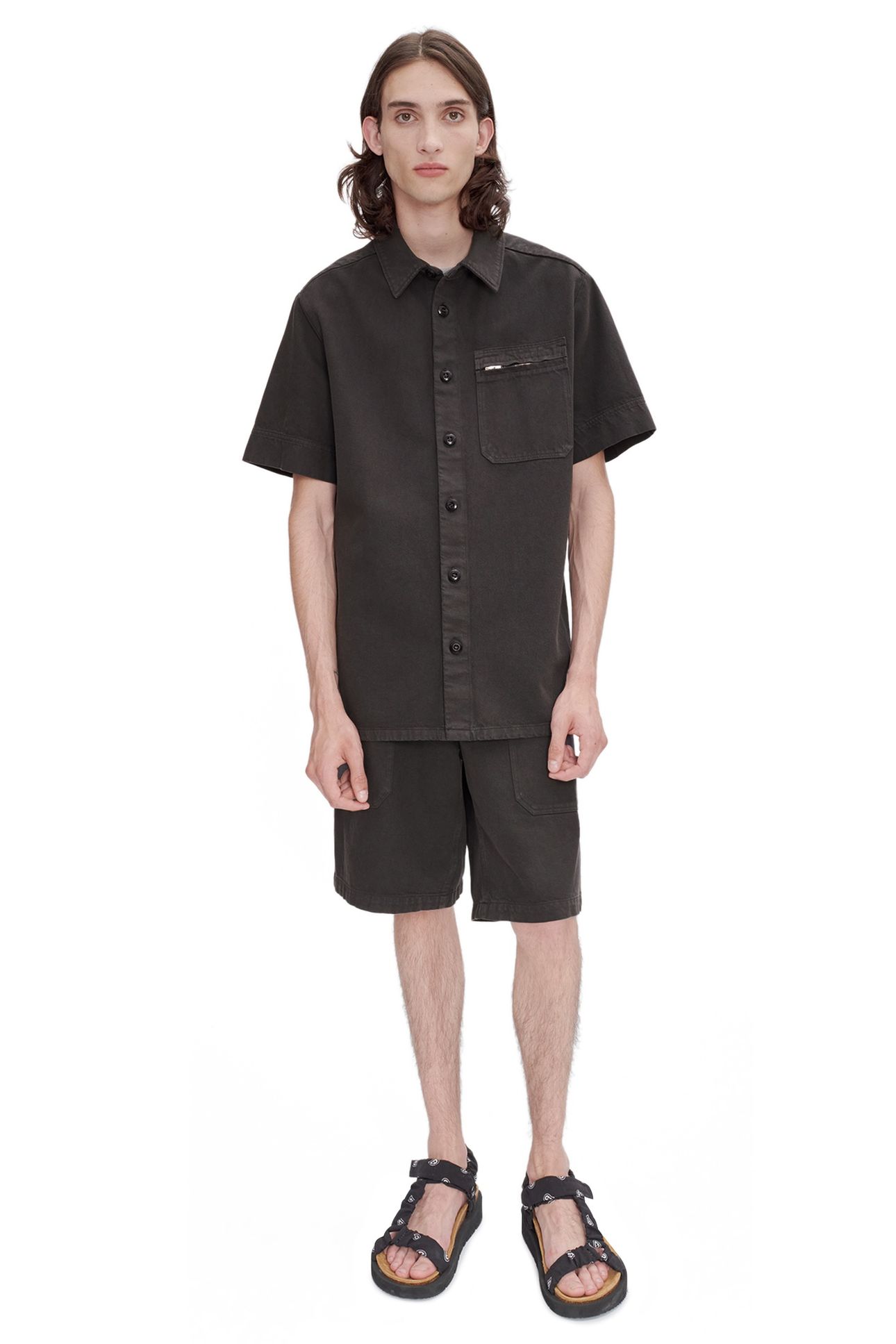 UNISEX SHORT-SLEEVE SHIRT NELSON CHARCOAL 1