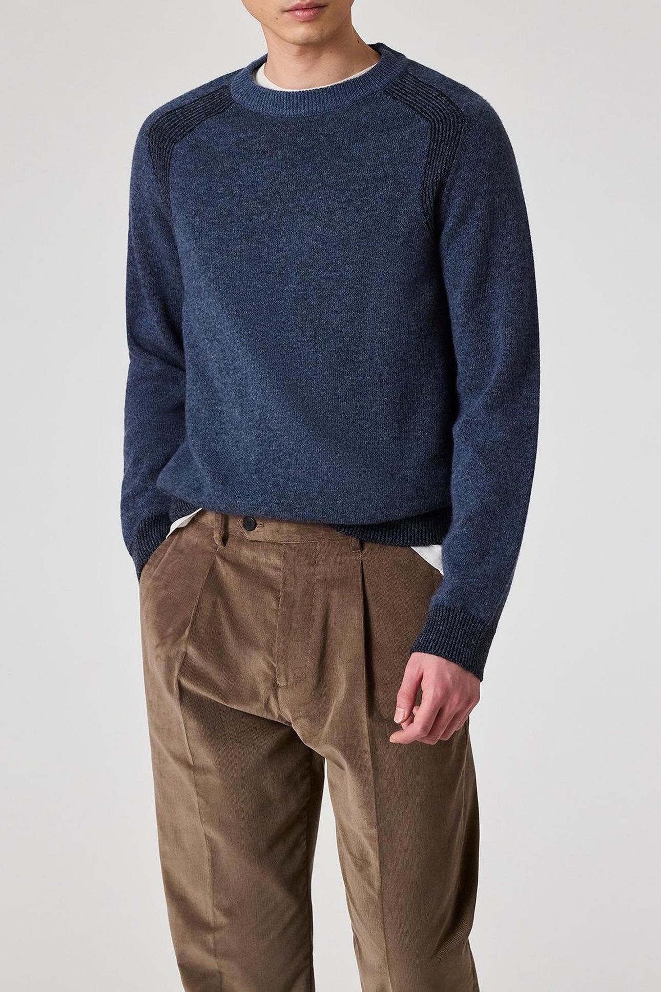 MENS SWEATER CREW NECK GREYISH BLUE 1