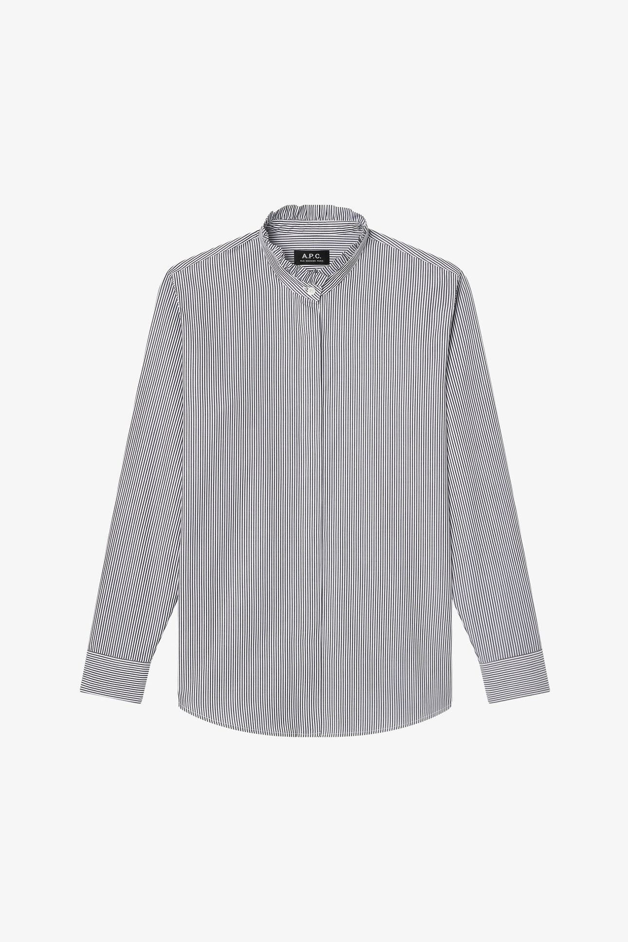 BLOUSE WITH RUFFLED COLLAR FAUX BLACK 2