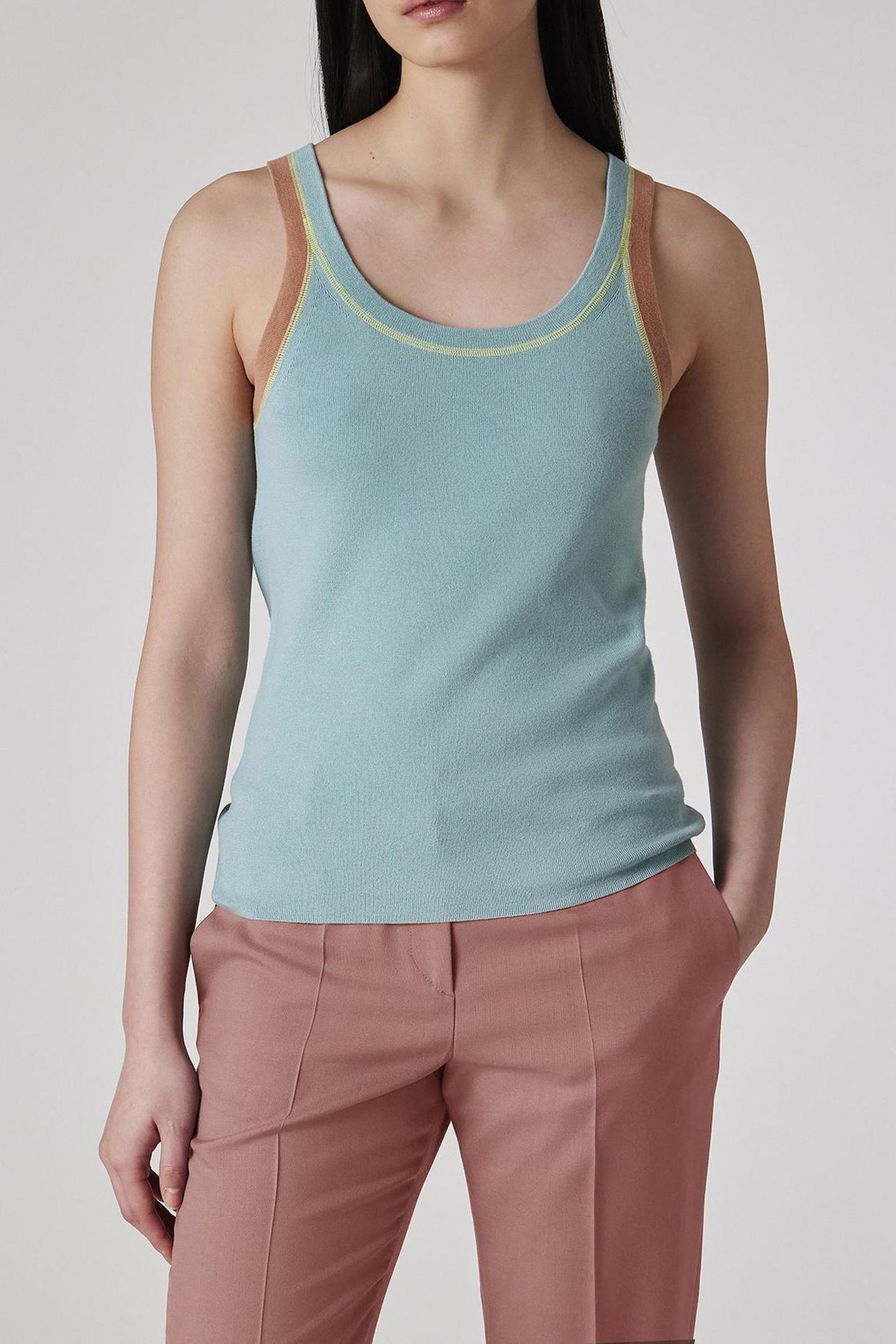 WOMENS KNITTED VEST BLUE 1