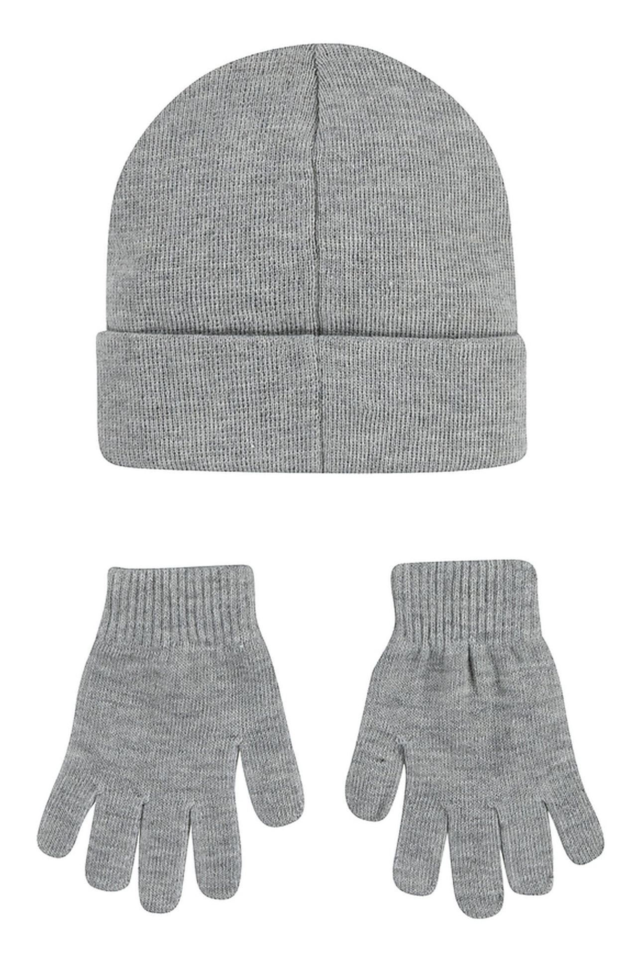 UNISEX CORE BATWING BEANIE/GLOVE SET DARK GREY HEATHER 2