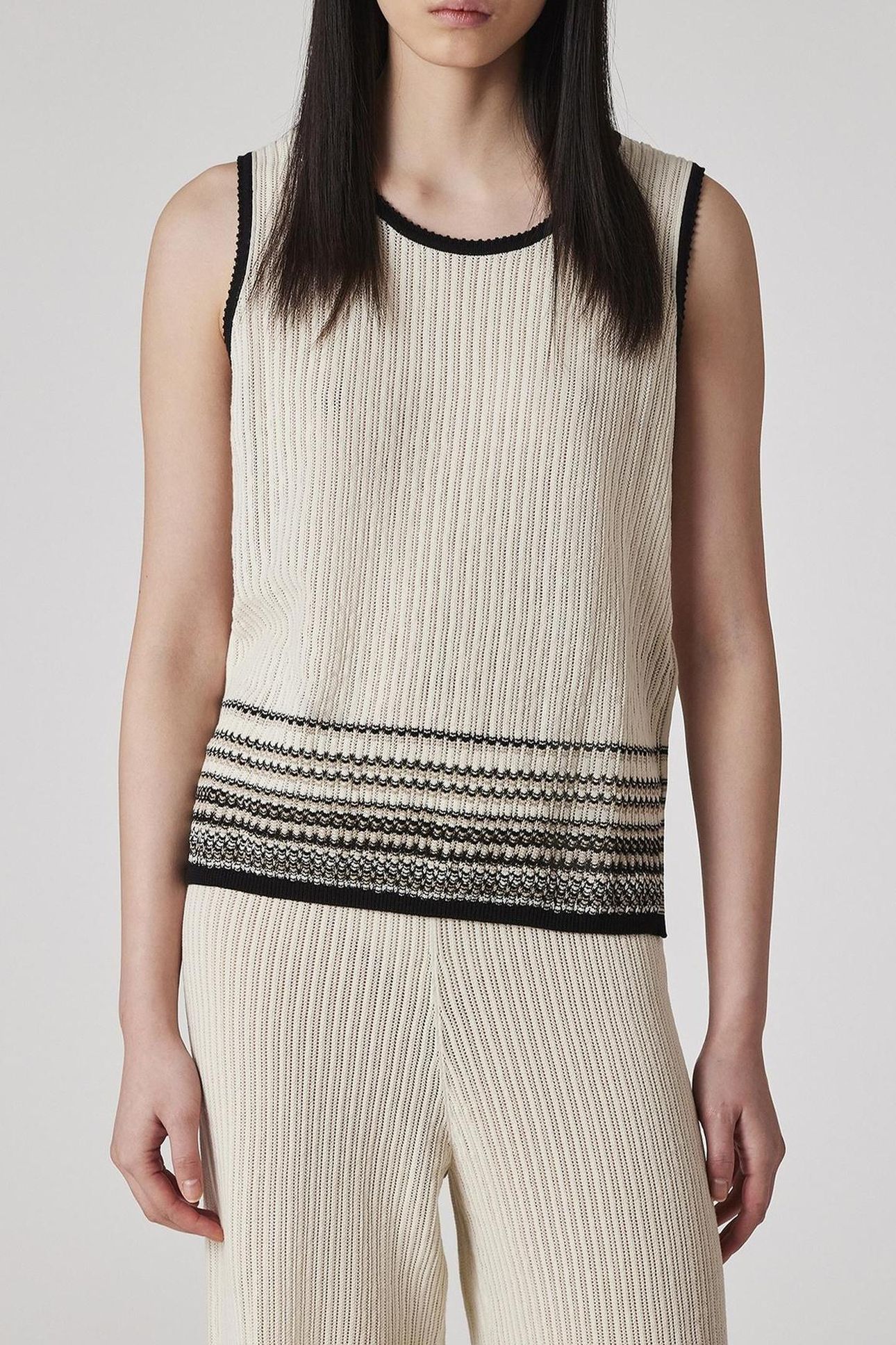 WOMENS KNITTED VEST ICE WHITE 1