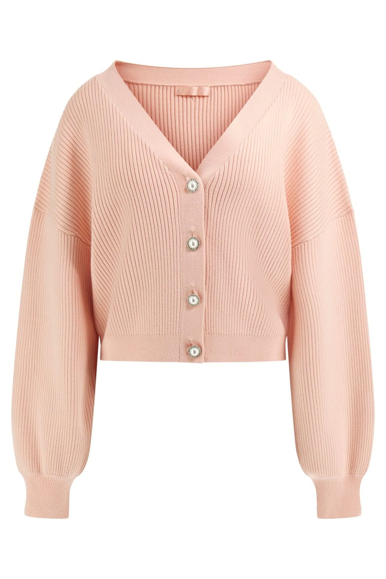 LS VN HANNA CARDI SW PEACH CREME MULTI 1
