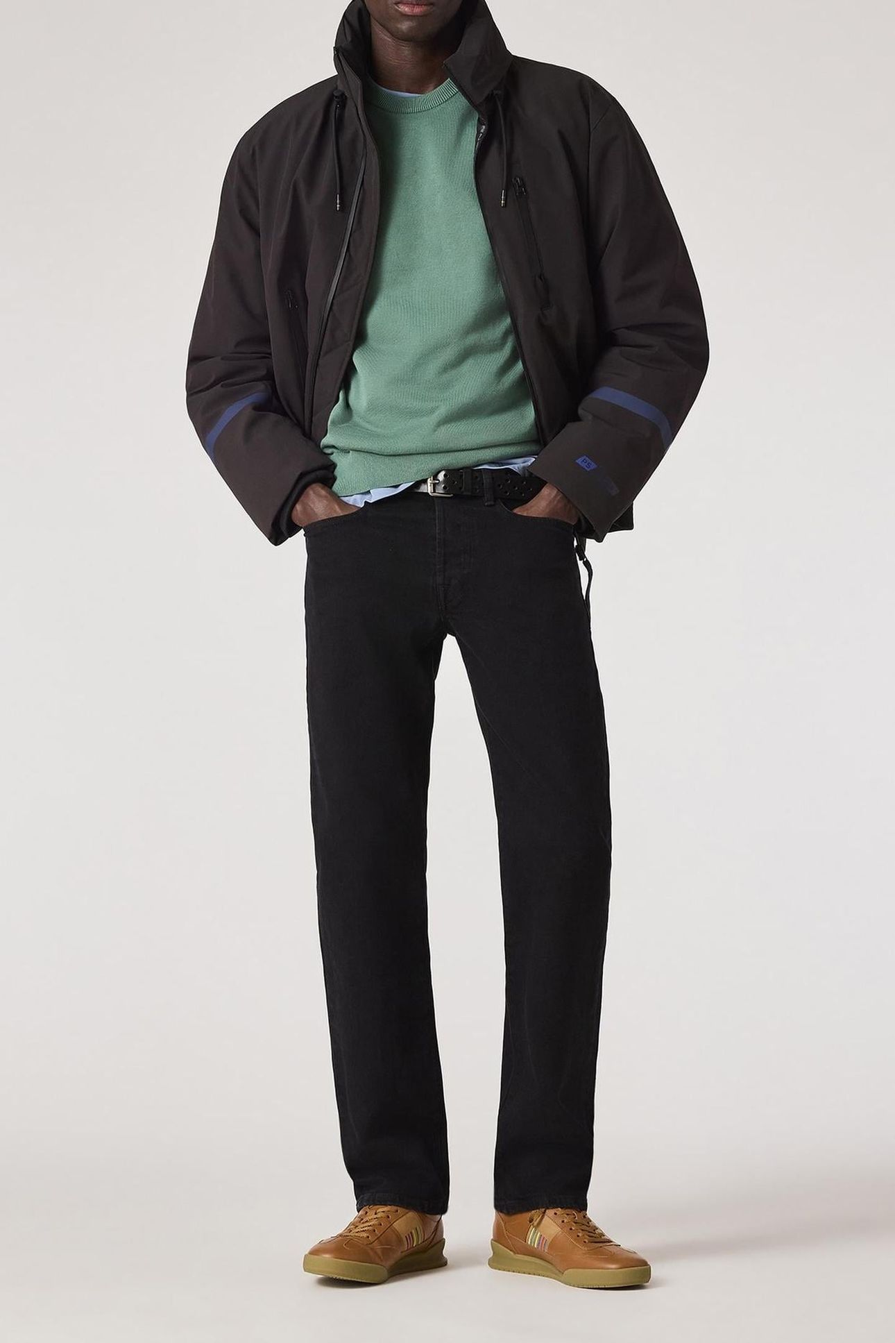 MENS SWEATER CREW NECK ZEB BAD PEA GREEN 2