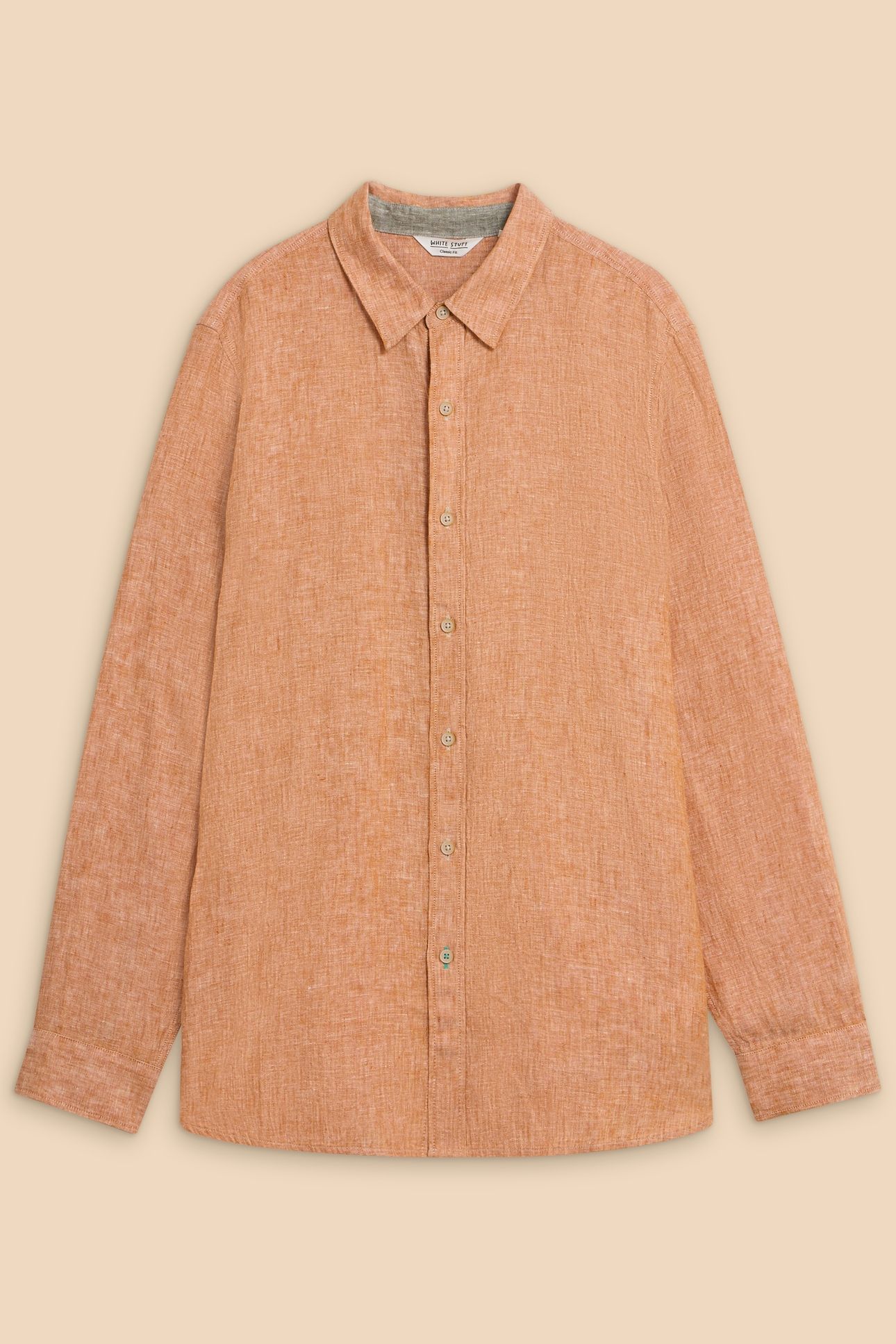 PEMBROKE LS LINEN SHIRT DARK ORANGE 2