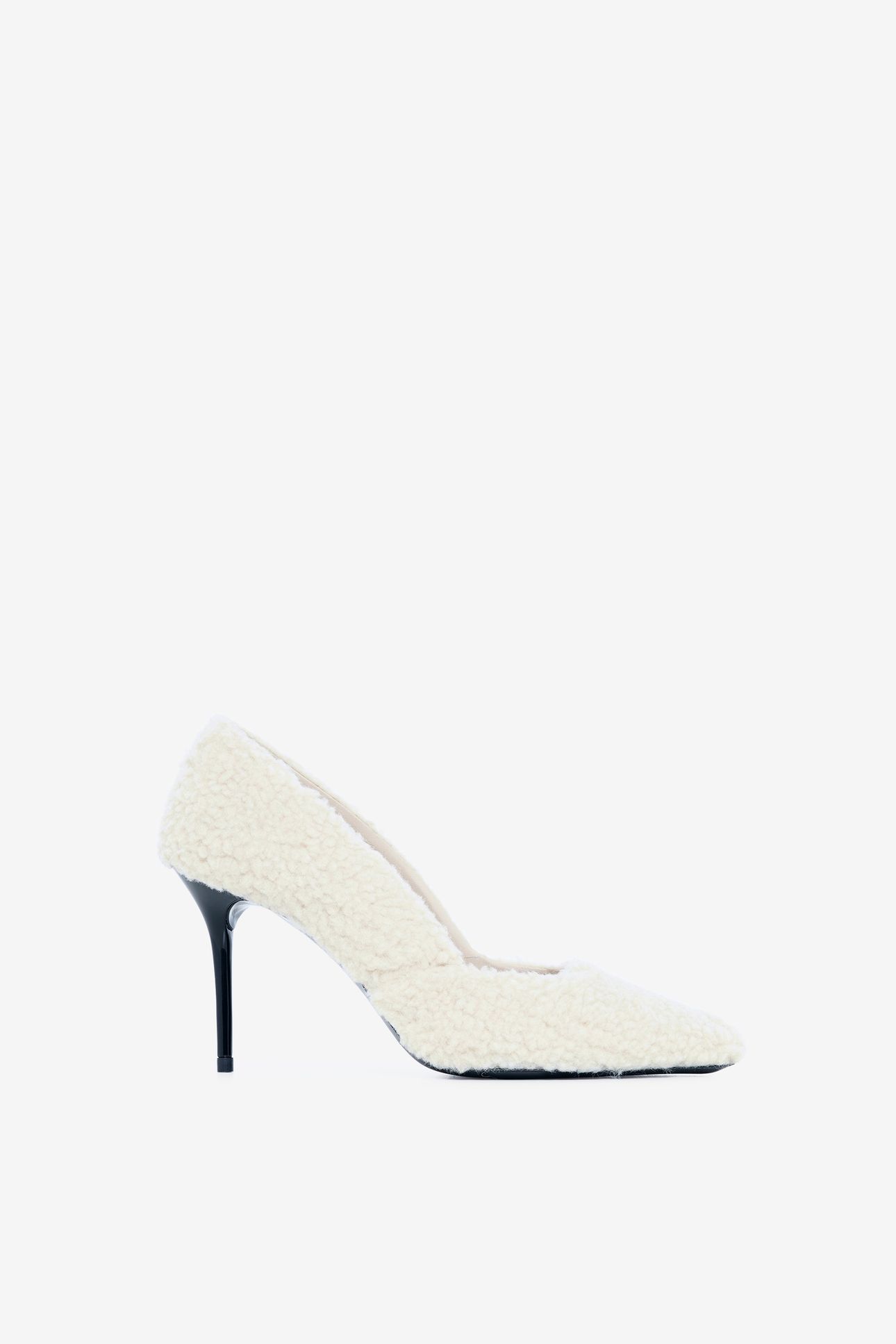 LALA SHEARLING HEEL ECRU 1