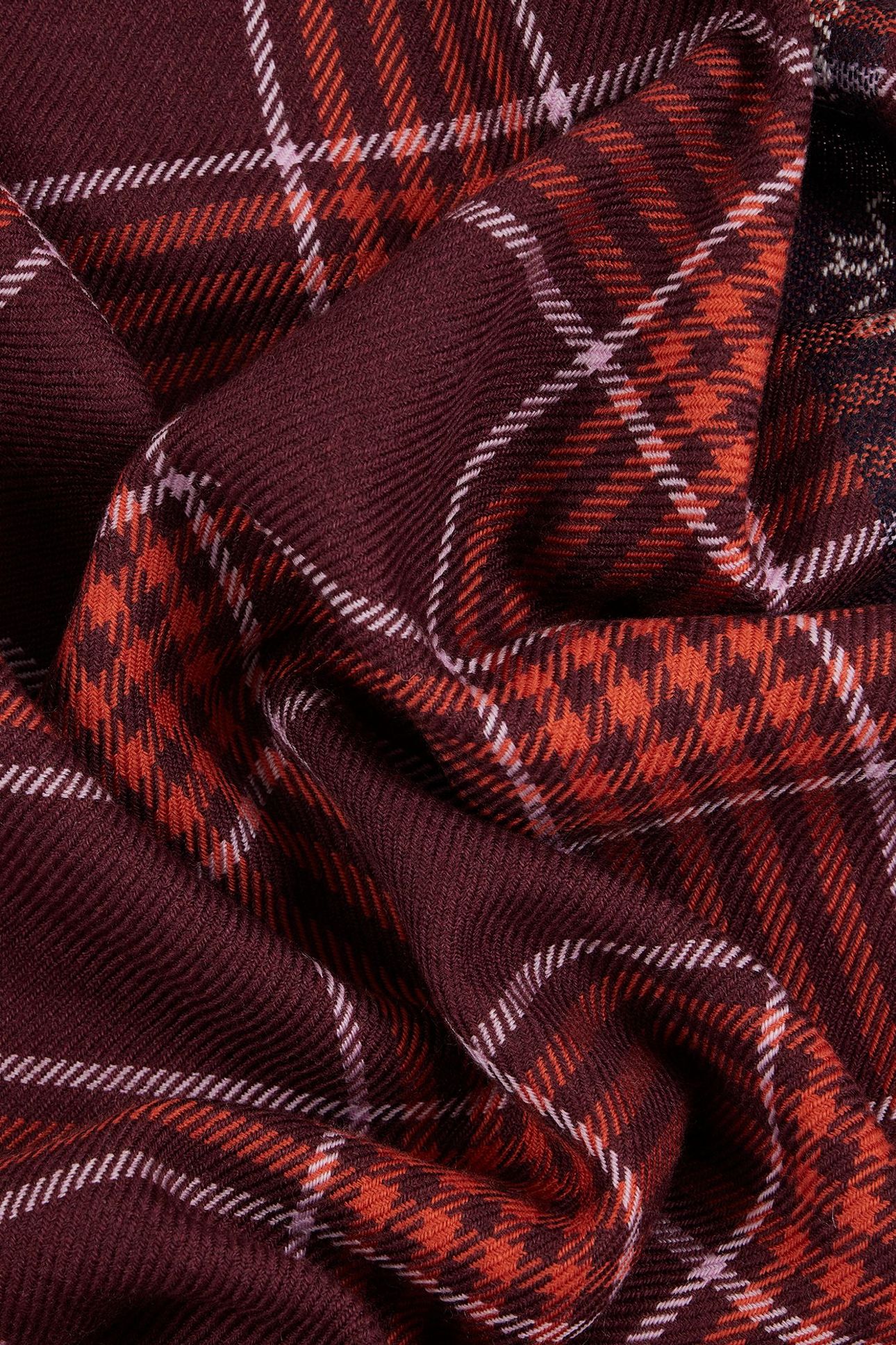 MEN SCARF LOGO BORDER BURGUNDY/ BORDE 6