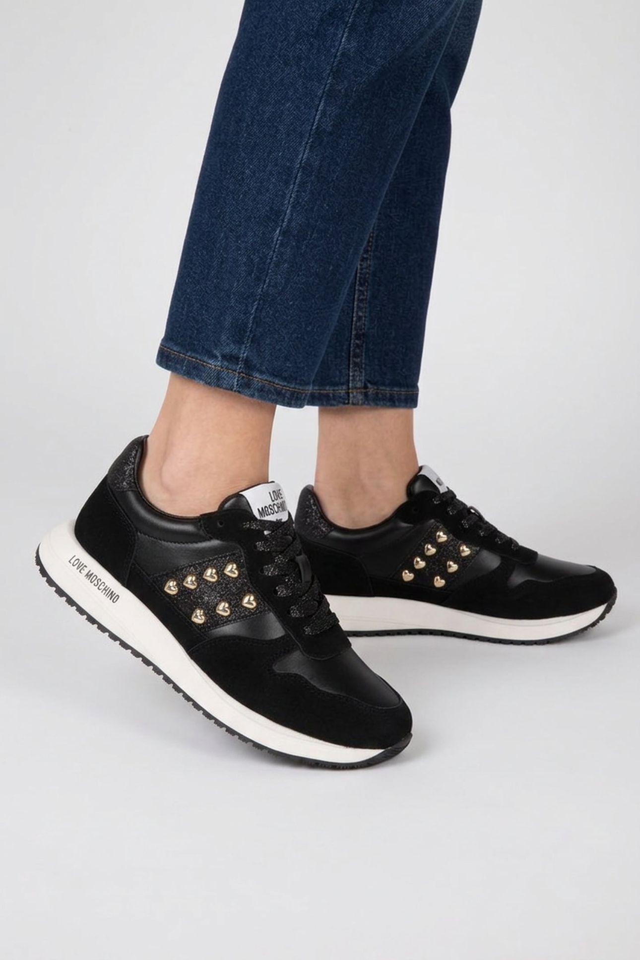 DUNE SUEDE AND CALFSKIN SNEAKERS BLACK 3