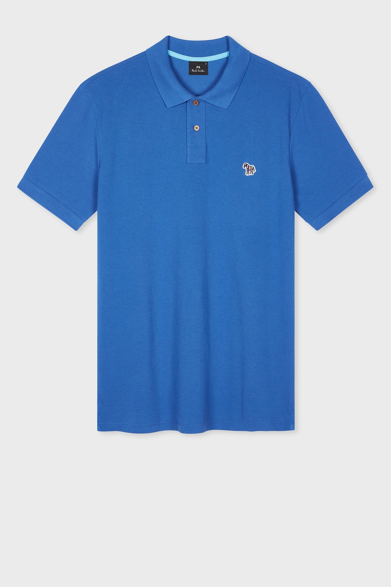 MENS REG FIT SS POLO SHIRT ZEBRA PETROL BLUE 4