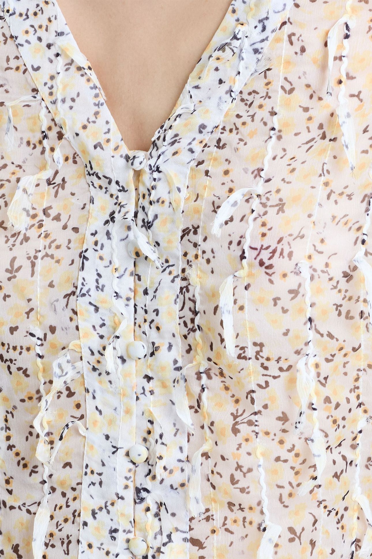 BONNIE KATELYN TEXTURE BLOUSE WHITE YELLOW MULTI 3
