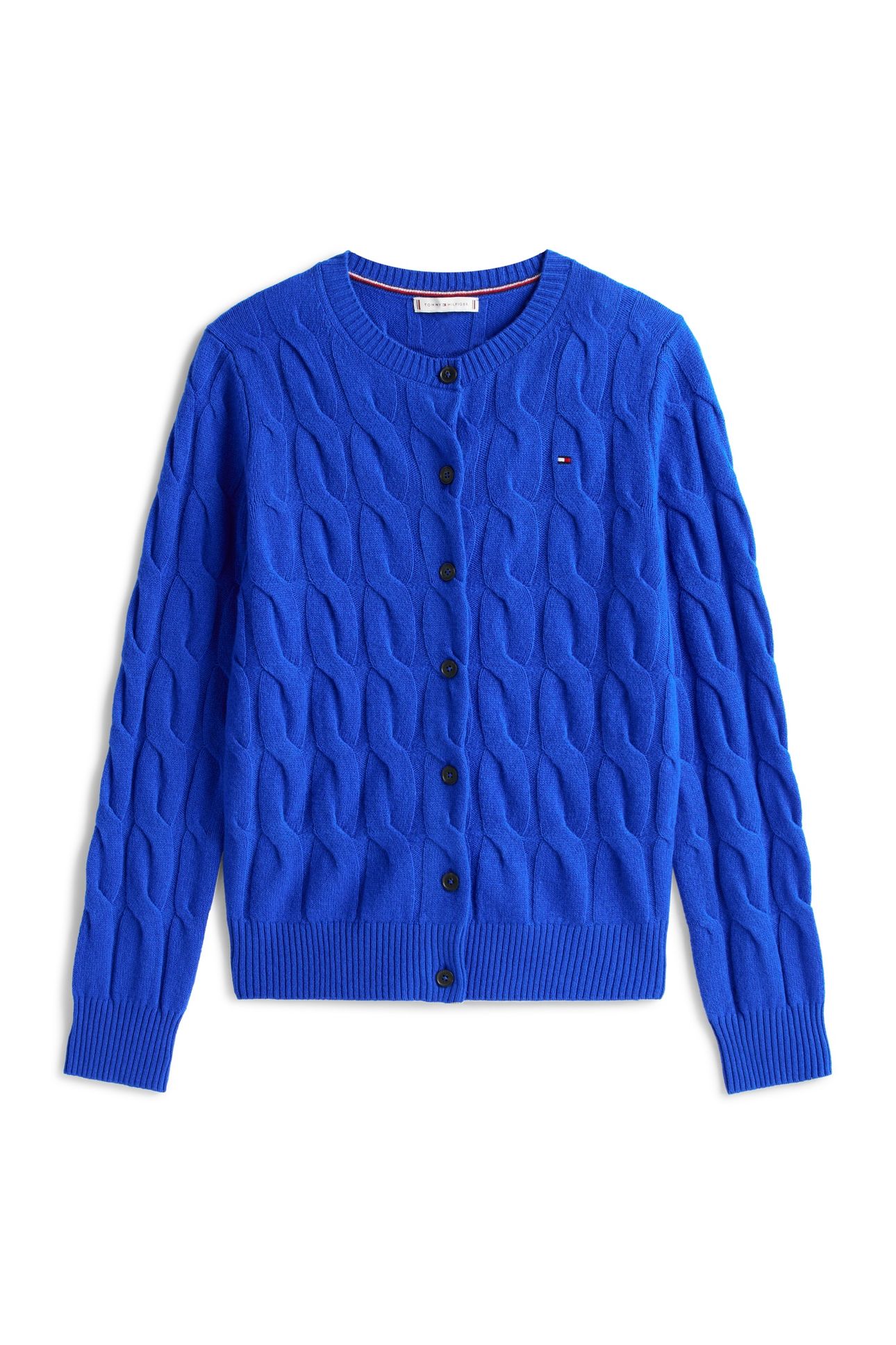 SOFT WOOL CABLE C-NECK COBALT 4