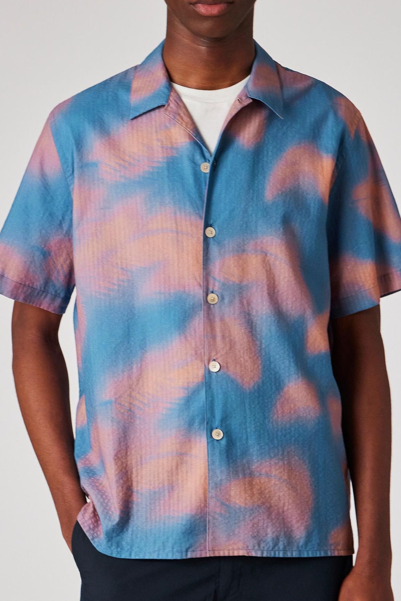 MENS SS CASUAL FIT SHIRT PETROL BLUE 1