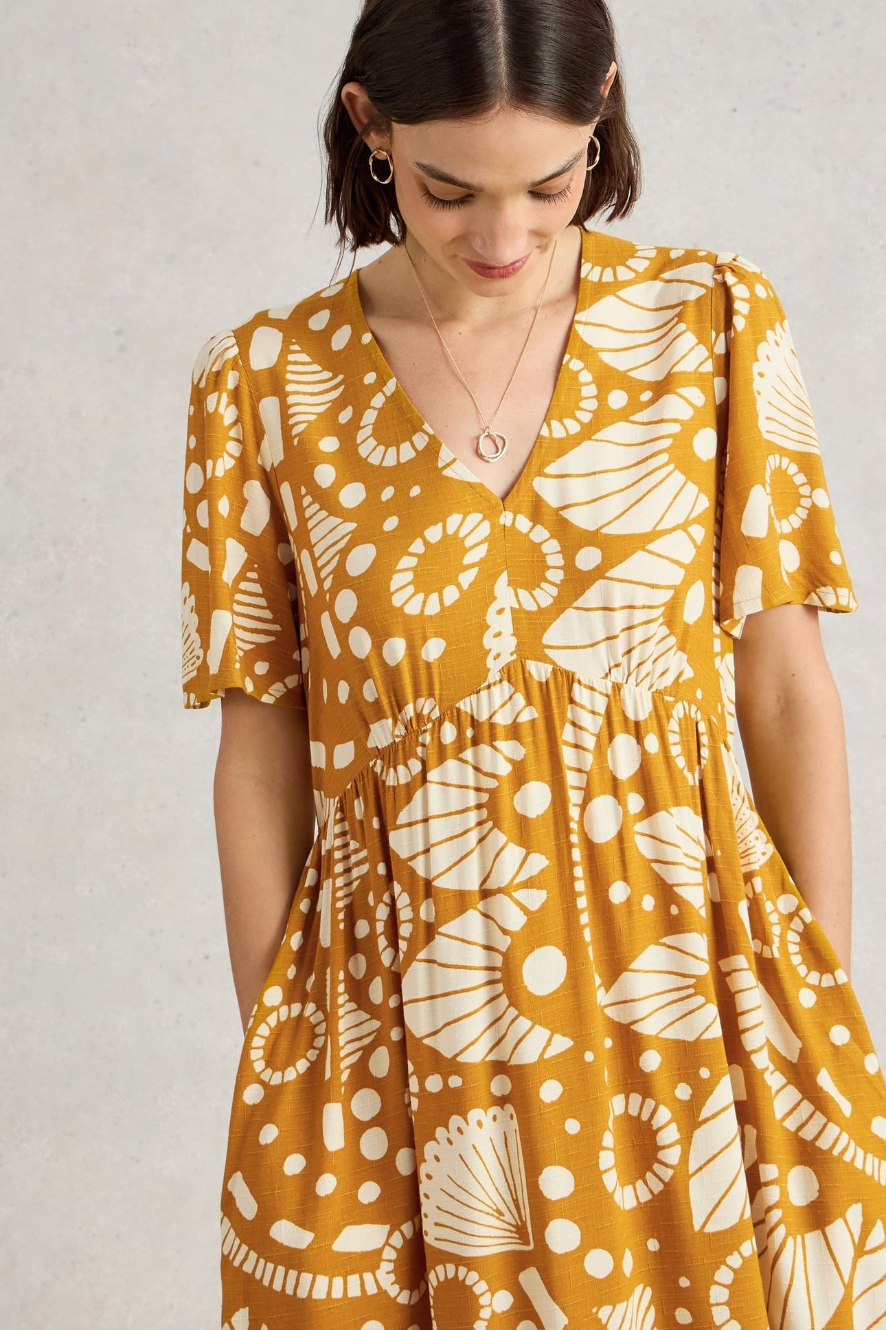 LUCY MIDI DRESS CHARTREUSE PRINT 1
