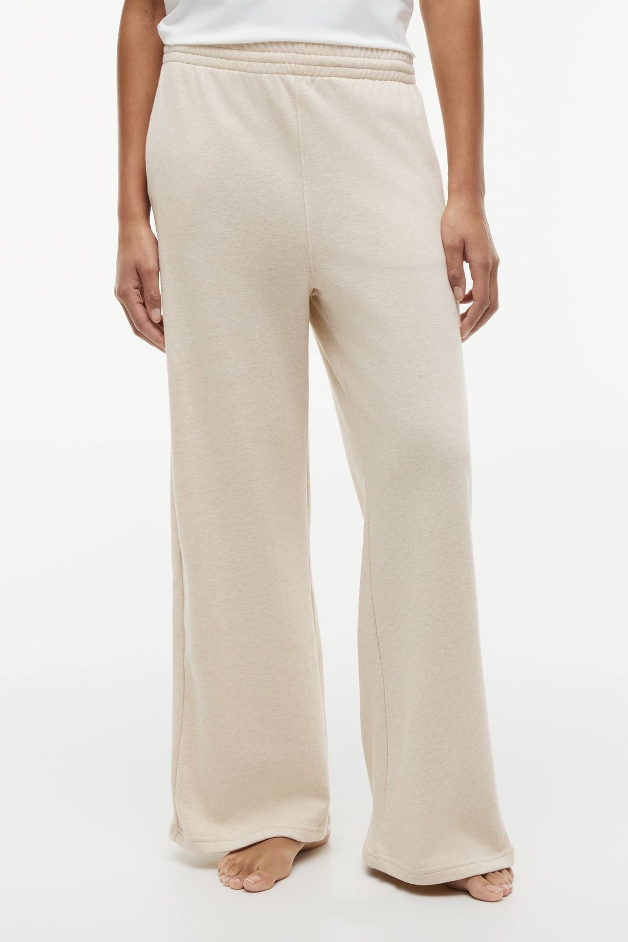 WIDE LEG PANTS HEATHERED OAT 2