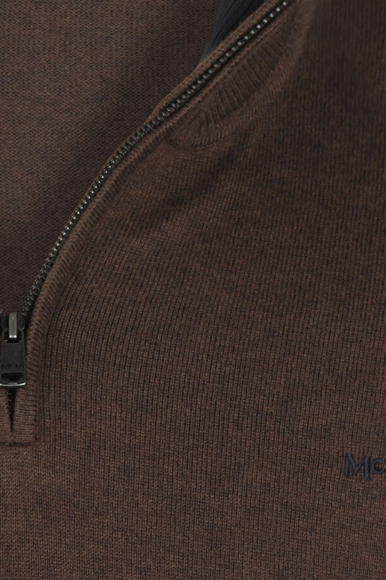 ZIP MOCK SWEATER CHOCOLATE BROWN 3
