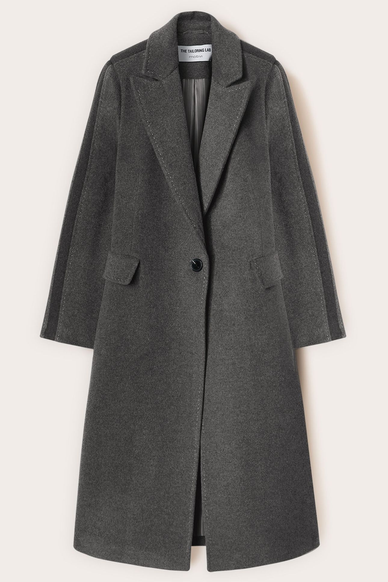 LONG COAT IN PURE WOOL GREY 4