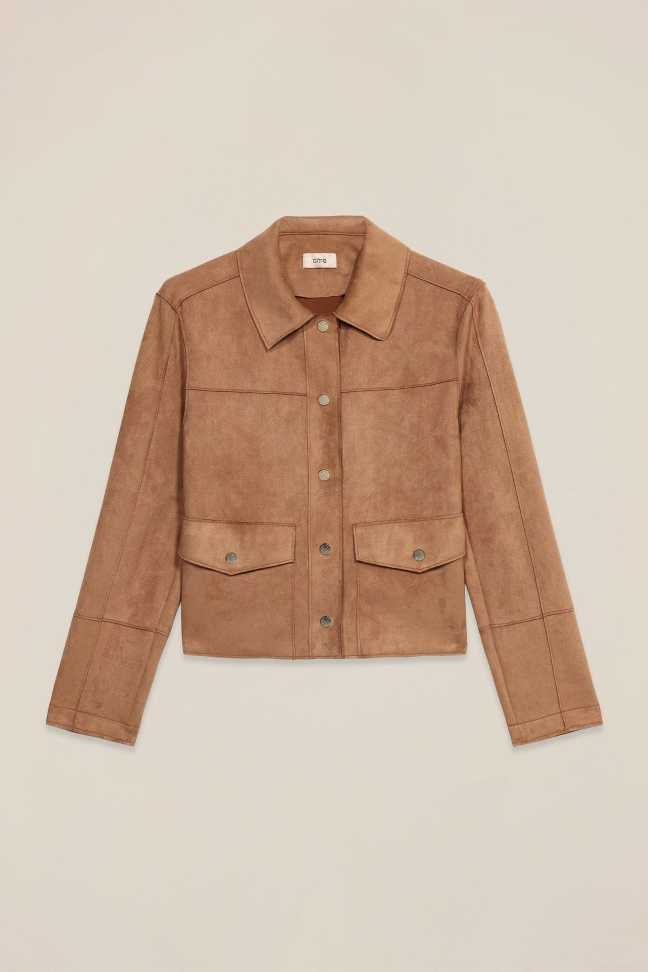 SHORT JACKET IN SOFT FABRIC BROWN 4