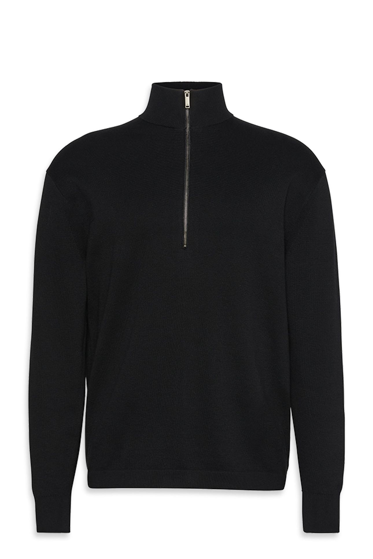 LS SUPIMA QUARTER ZIP SWEATER BLACK 4