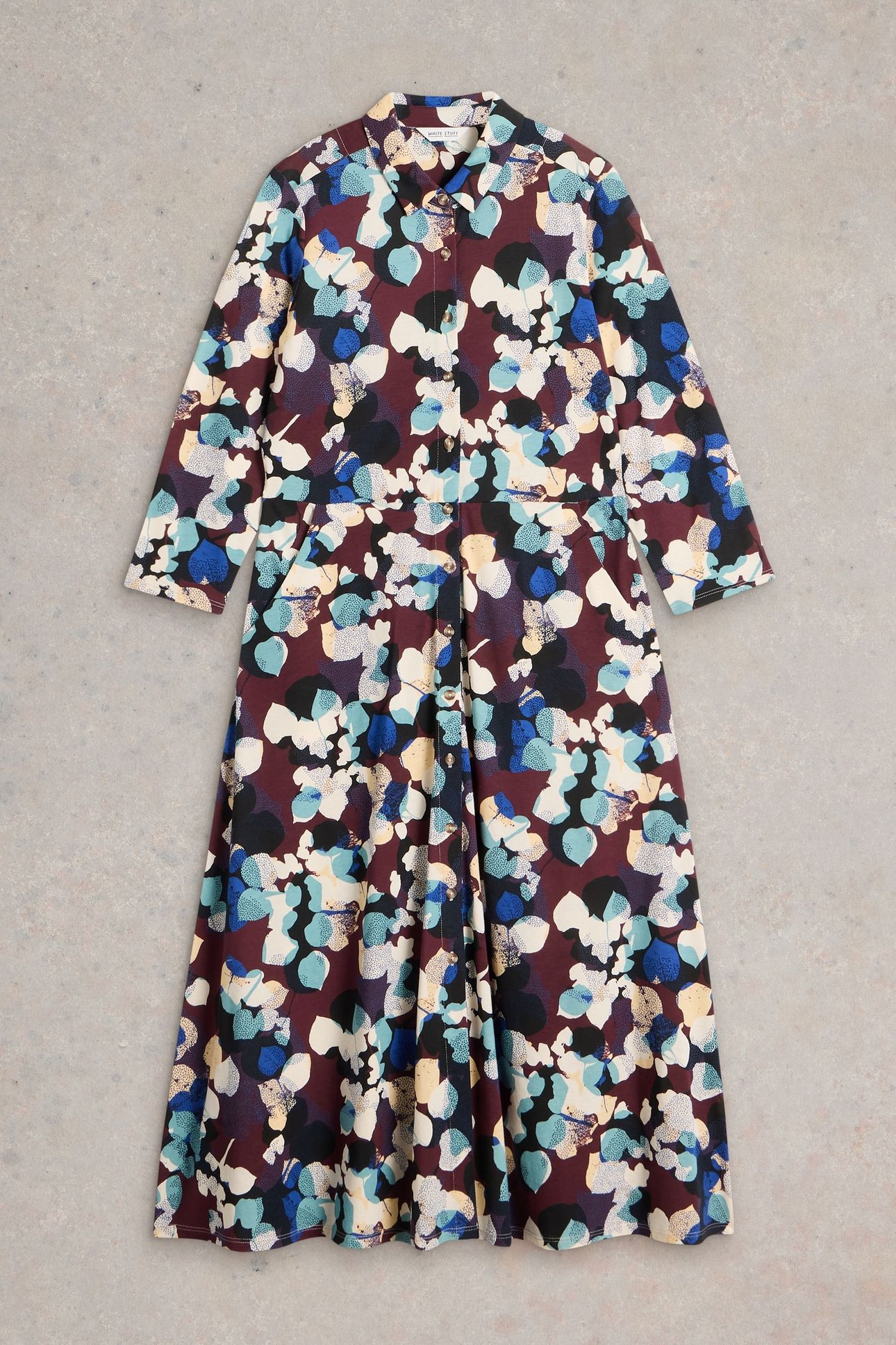 RUA JERSEY SHIRT DRESS PLUM MULTI 4